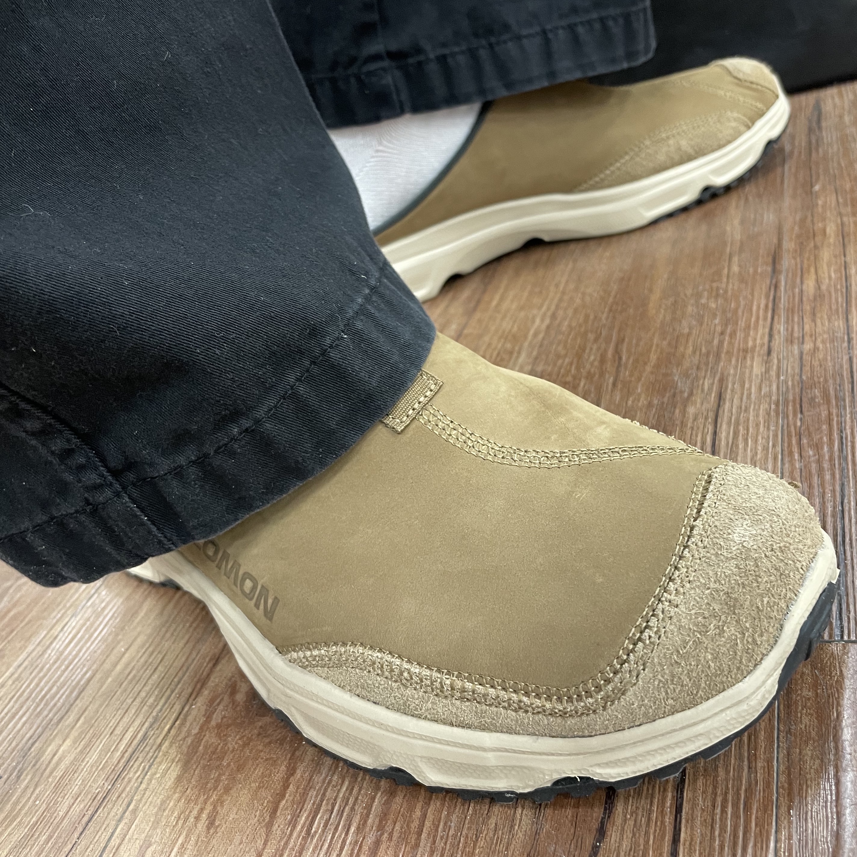 Salomon RX Slide Leather ADV Kangaroo Safari 착용 스타일