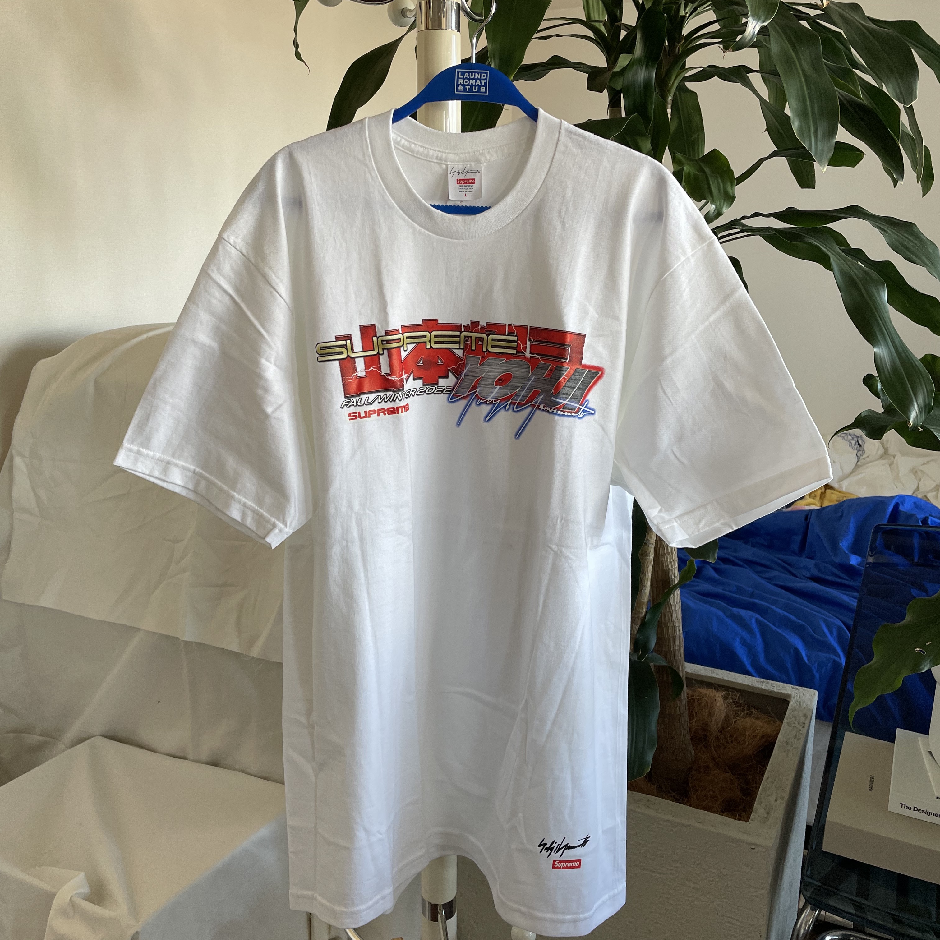 Supreme x Yohji Yamamoto Tekken T-Shirt White - 22FW 착용 스타일 - 2
