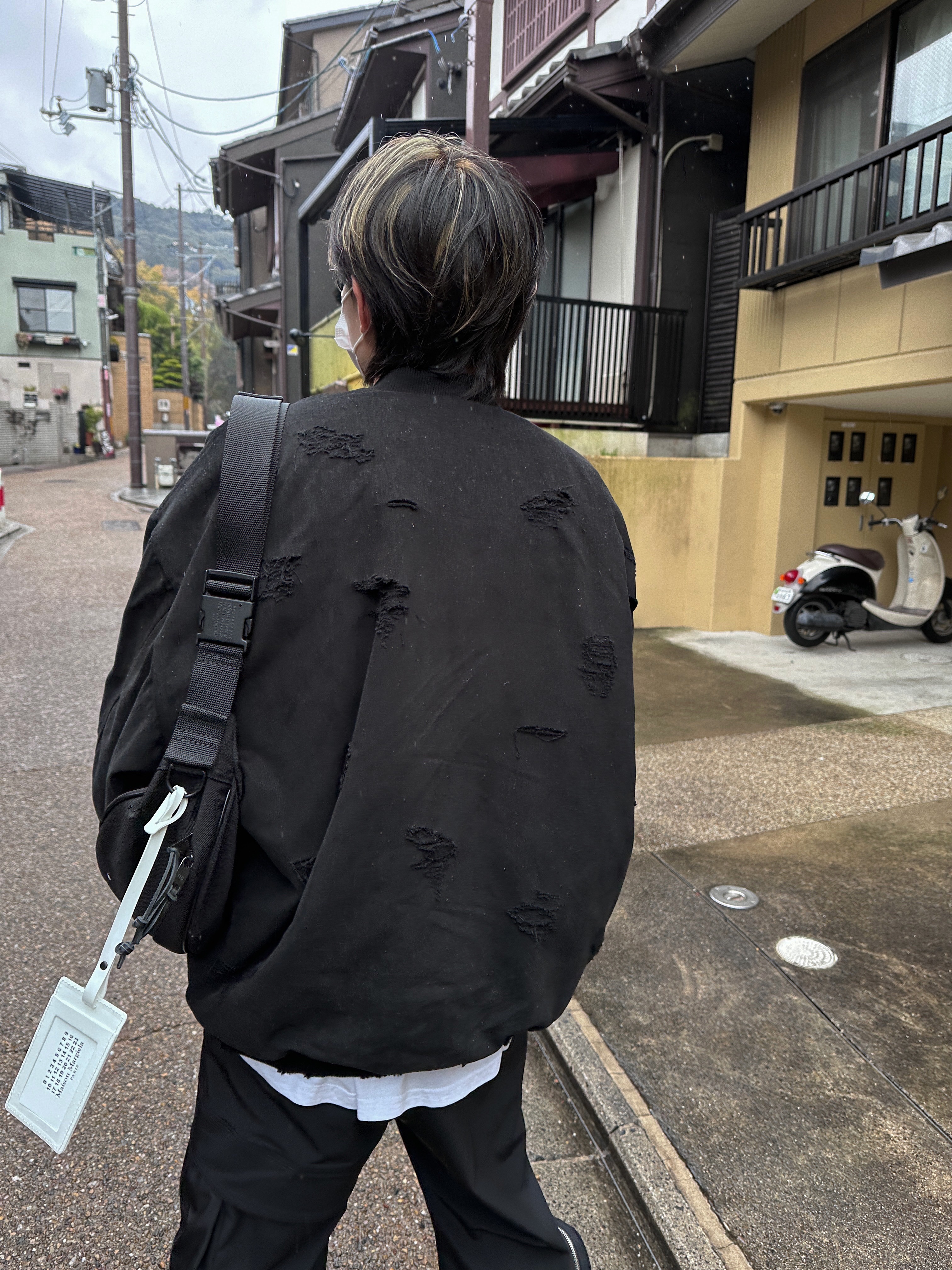 Undermycar Dtrange Dead Starange Destroyed Bomber Obsidian - 23SS, Asics UB1-S Gel-Kayano 14 Piedmont Grey 착용 스타일 - 3