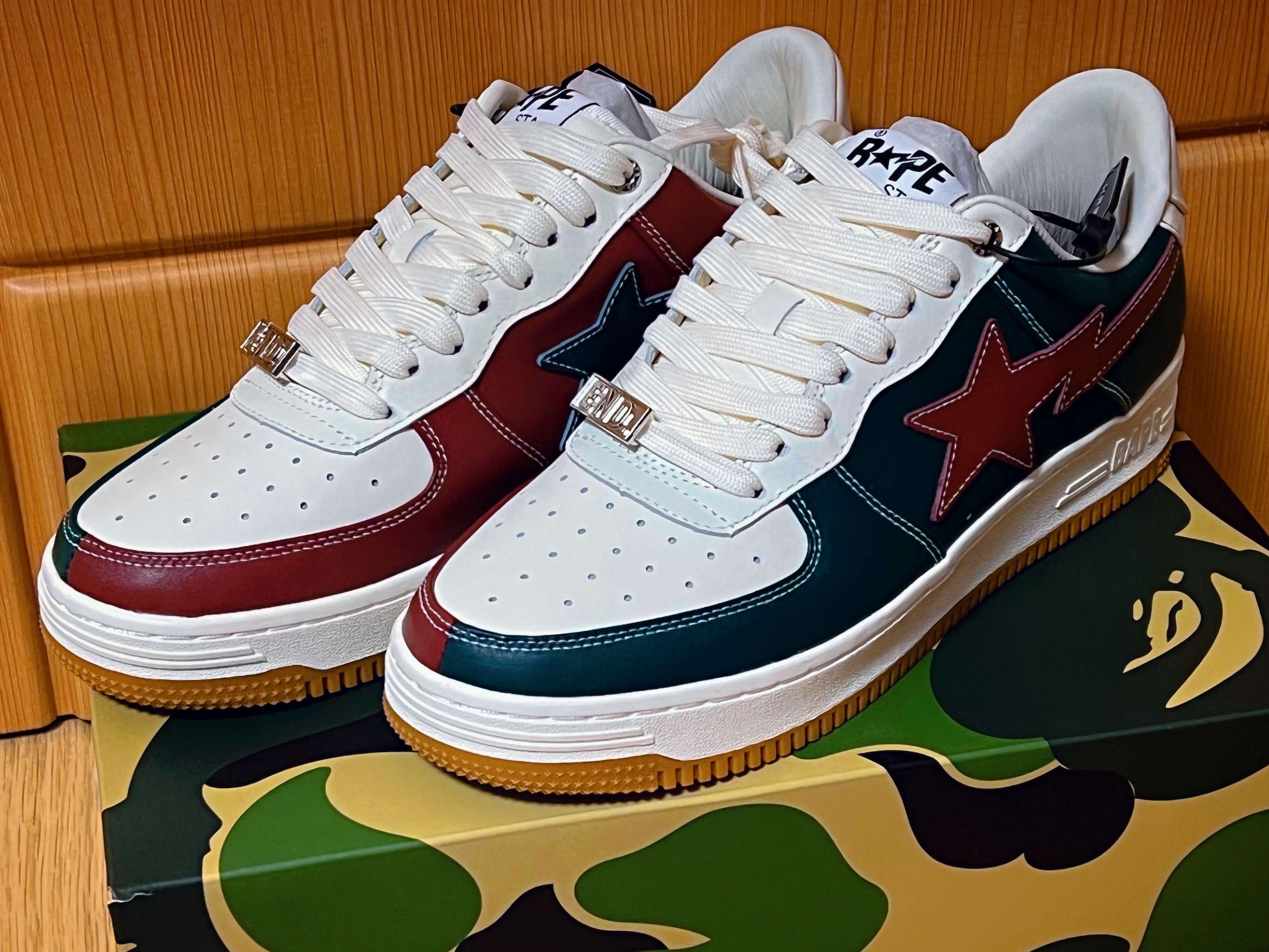 BAPE x END. Bape Sta Low M1 Bowling Green Red 착용 스타일 - 3