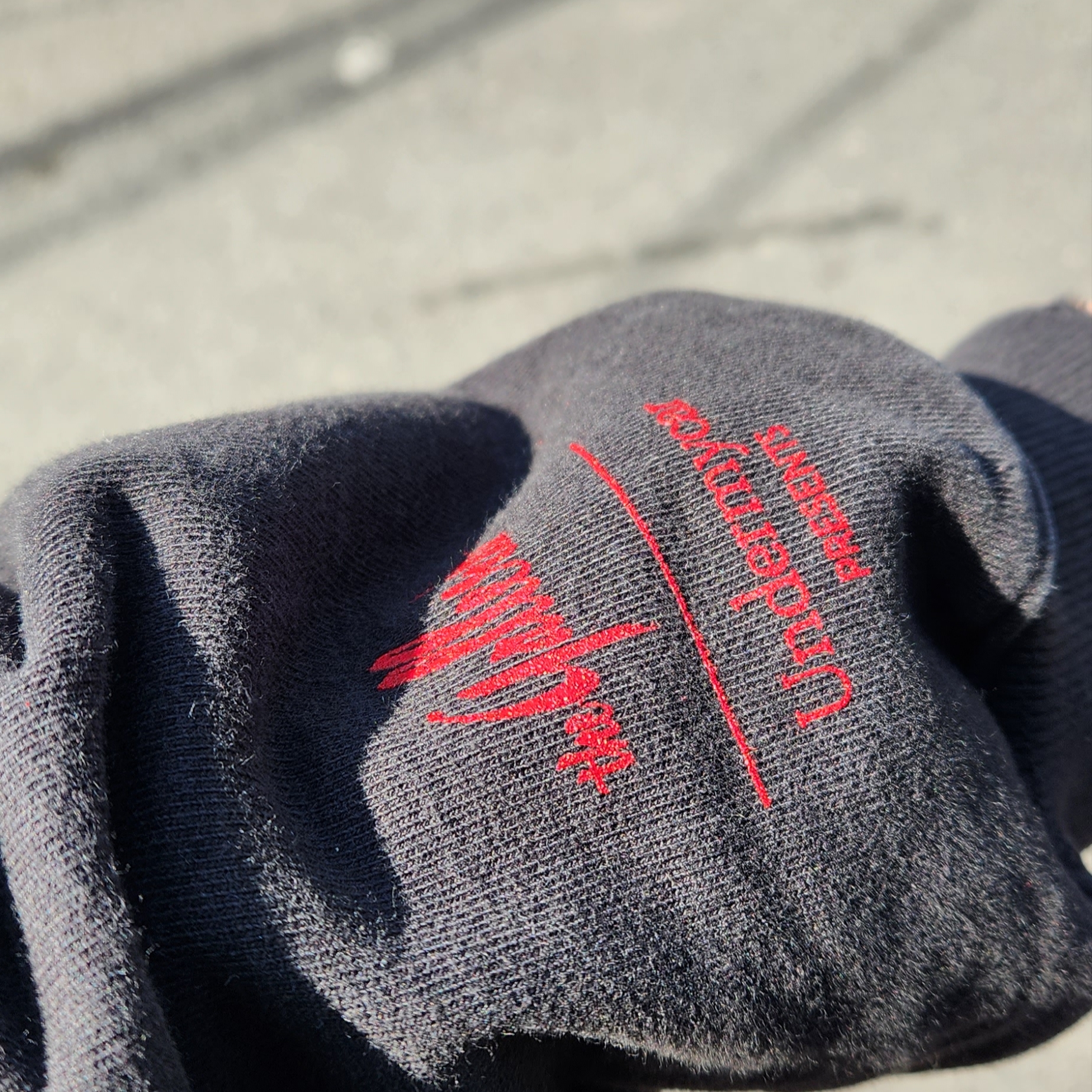Undermycar Methuselah Syndrome Damage Washed Hood Sudan Red - 23SS, Undermycar Legion.03 Slim Fit Blue Stitch Washed Jeans Washed Gray 착용 스타일 - 3