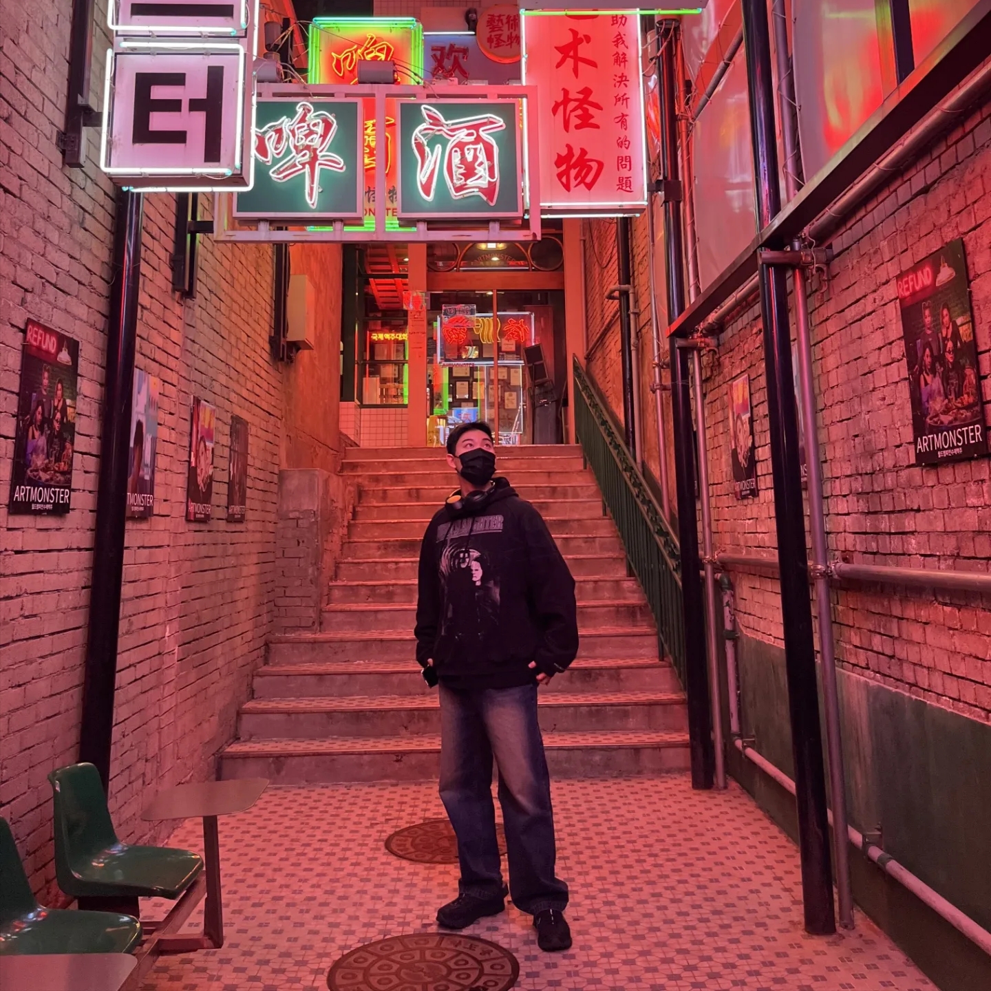 Project G/R Mind Slaughter Vintage Washeed Hoodie Black, Nike x A-Cold-Wall Zoom Vomero 5 Black 착용 스타일 - 1