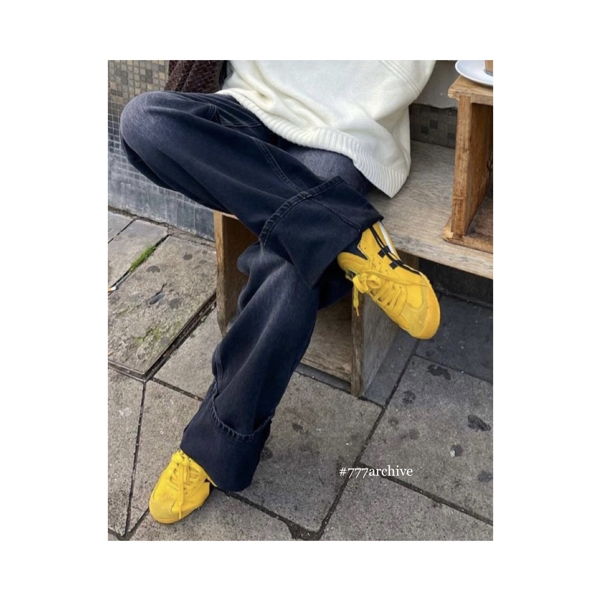 Onitsuka Tiger Mexico 66 Yellow Black 착용 스타일 - 4