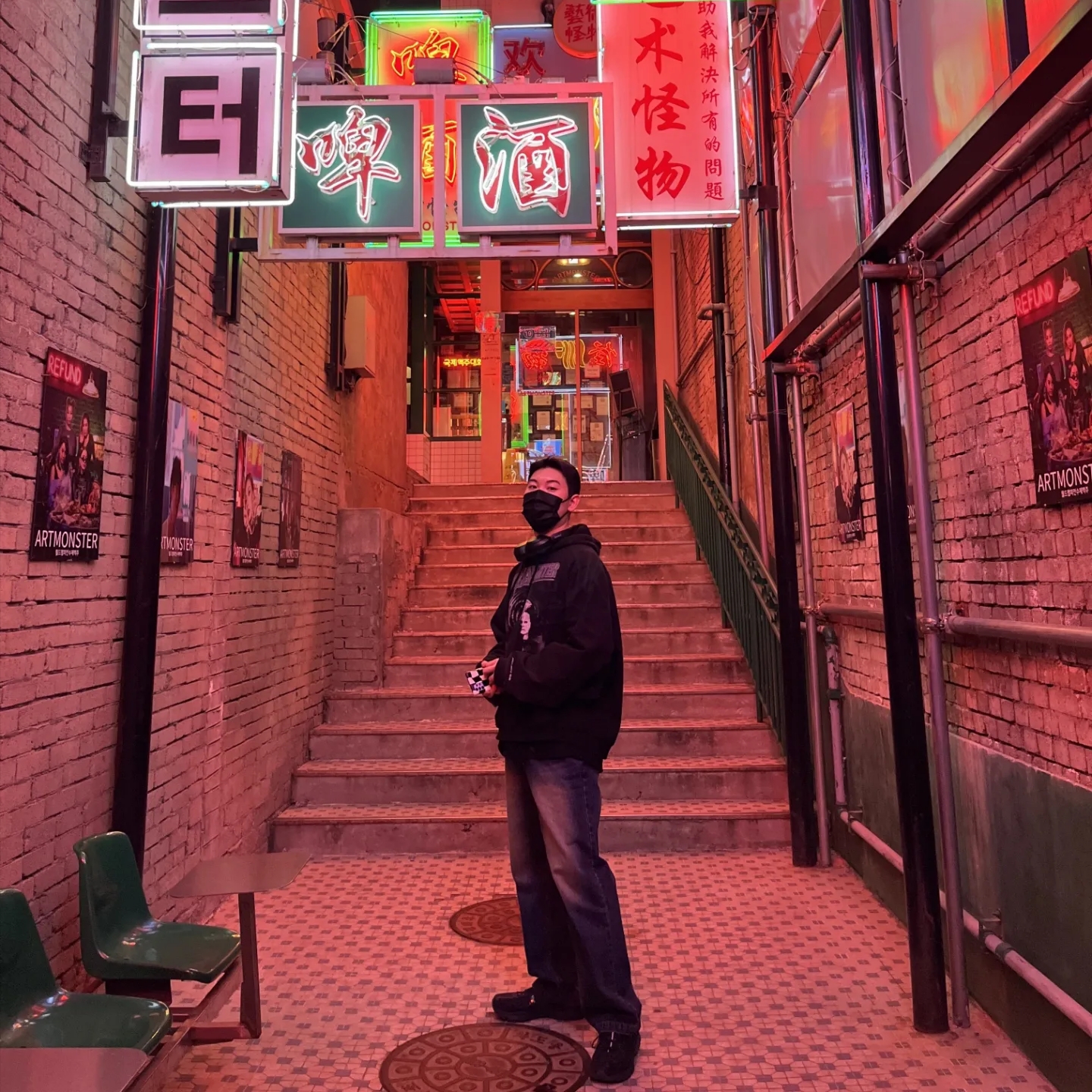 Project G/R Mind Slaughter Vintage Washeed Hoodie Black, Nike x A-Cold-Wall Zoom Vomero 5 Black 착용 스타일 - 2