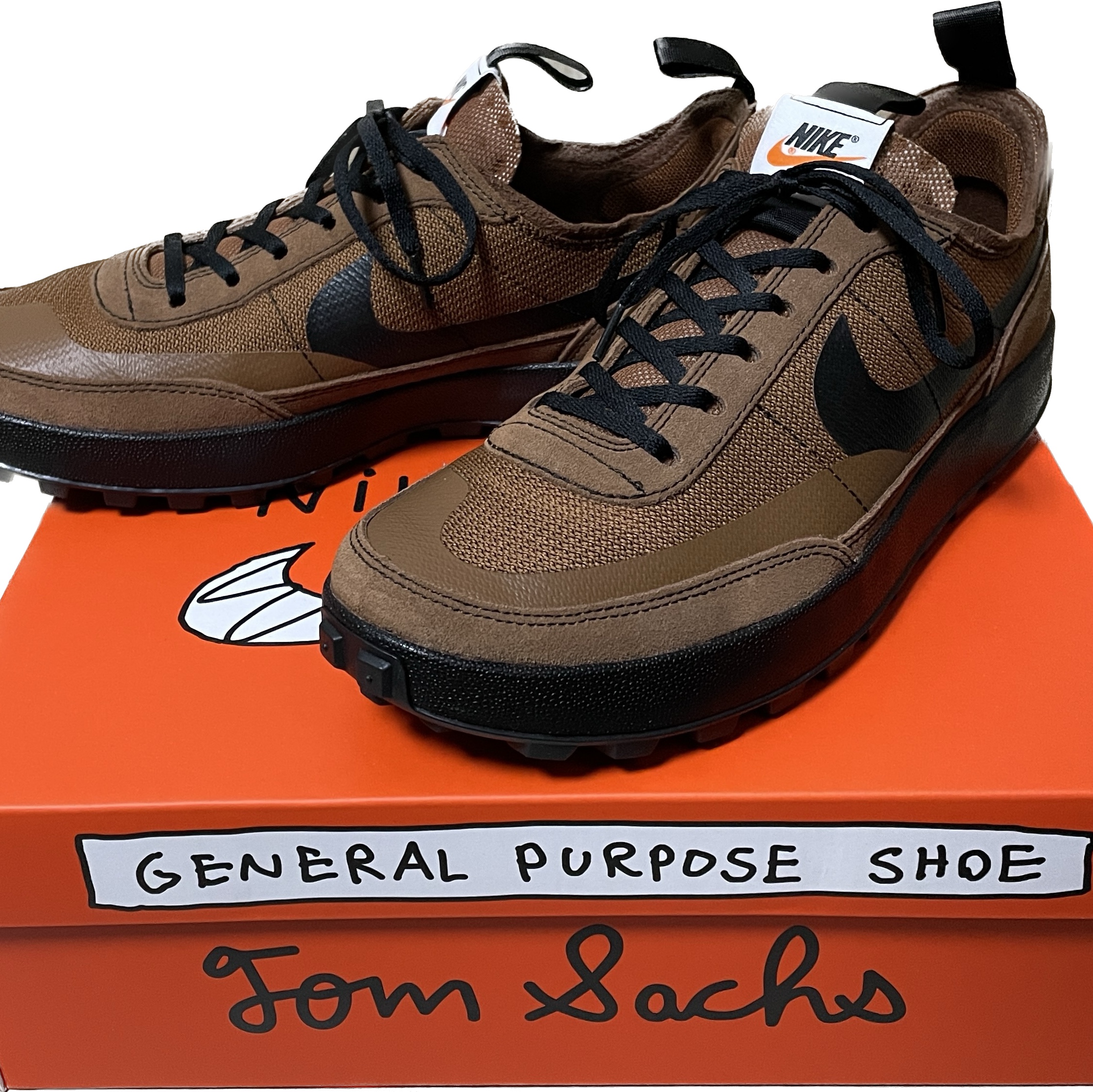 Nike x Tom Sachs General Purpose Shoe Brown, Nike x Tom Sachs General Purpose Shoe Light Cream 착용 스타일 - 2