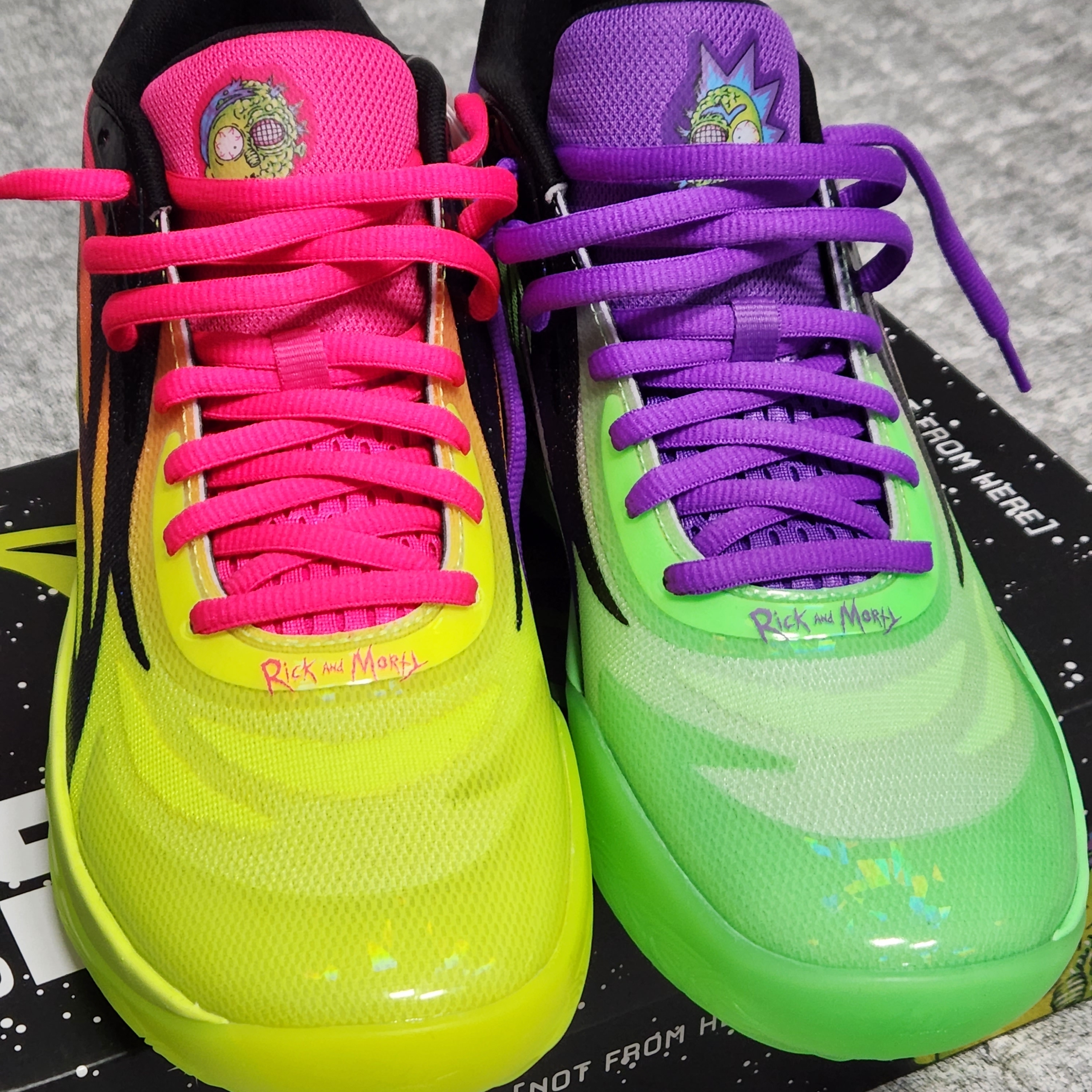 Puma x Rick & Morty MB.02 Lamelo Ball Safety Yellow Elektro Green 착용 스타일