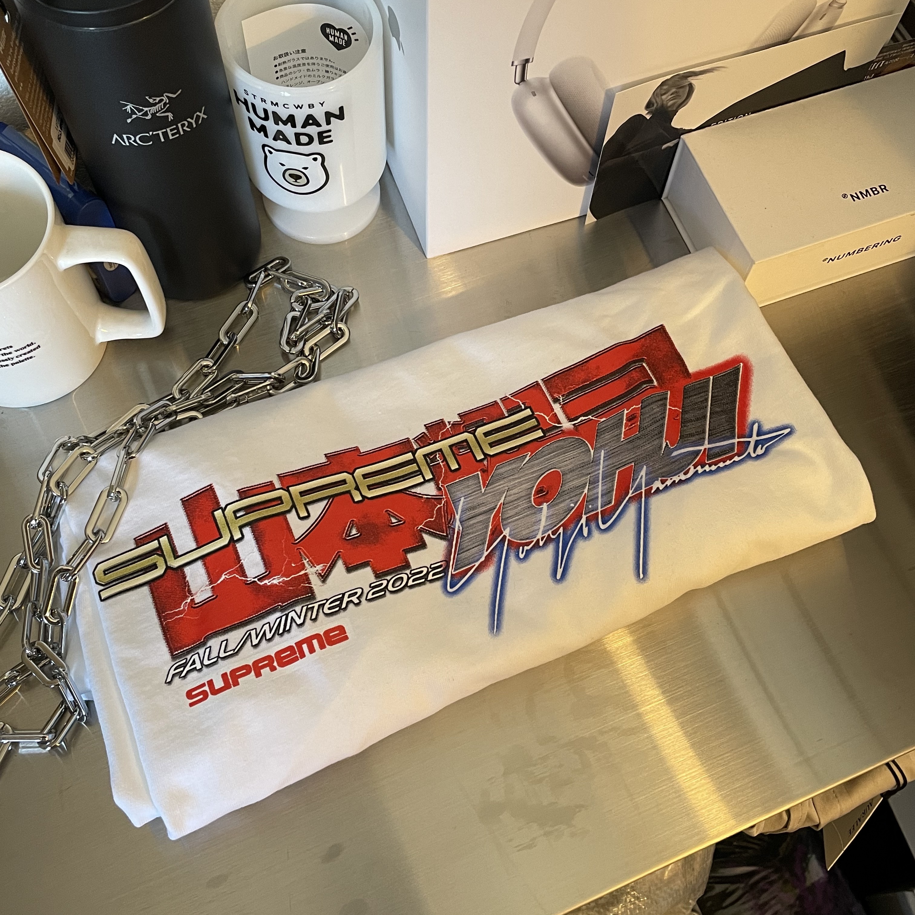 Supreme x Yohji Yamamoto Tekken T-Shirt White - 22FW 착용 스타일 - 1