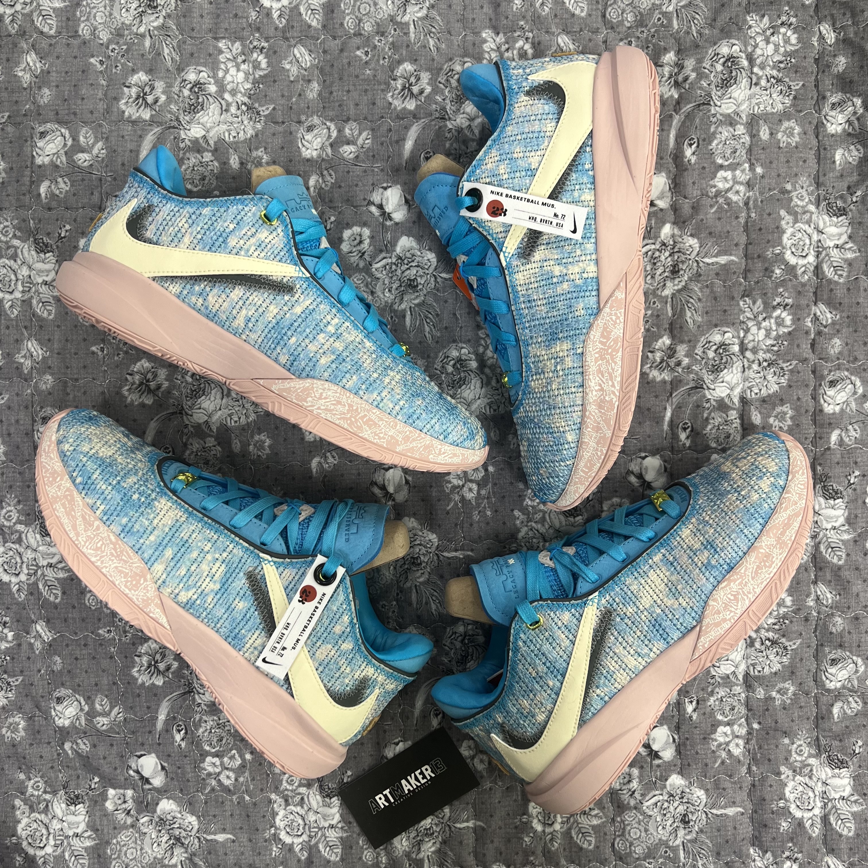 Nike LeBron XX ASW EP Blue Lightning Coconut Milk 착용 스타일 - 1