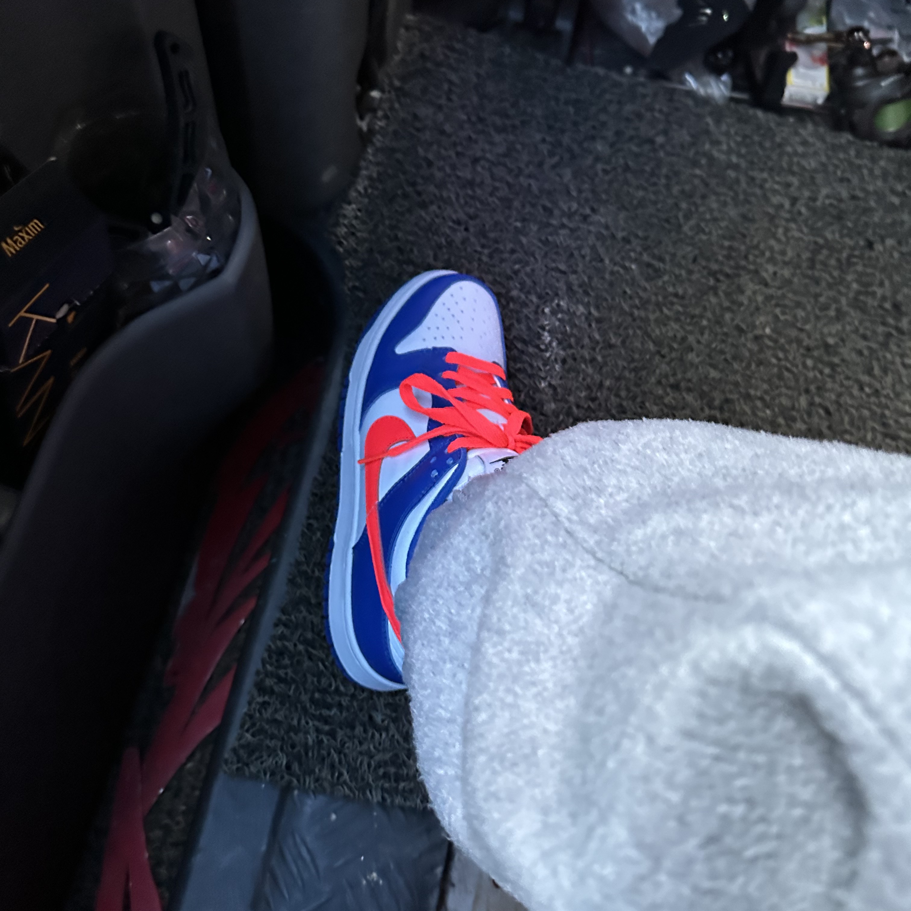 (GS) Nike Dunk Low Bright Crimson Game Royal 착용 스타일