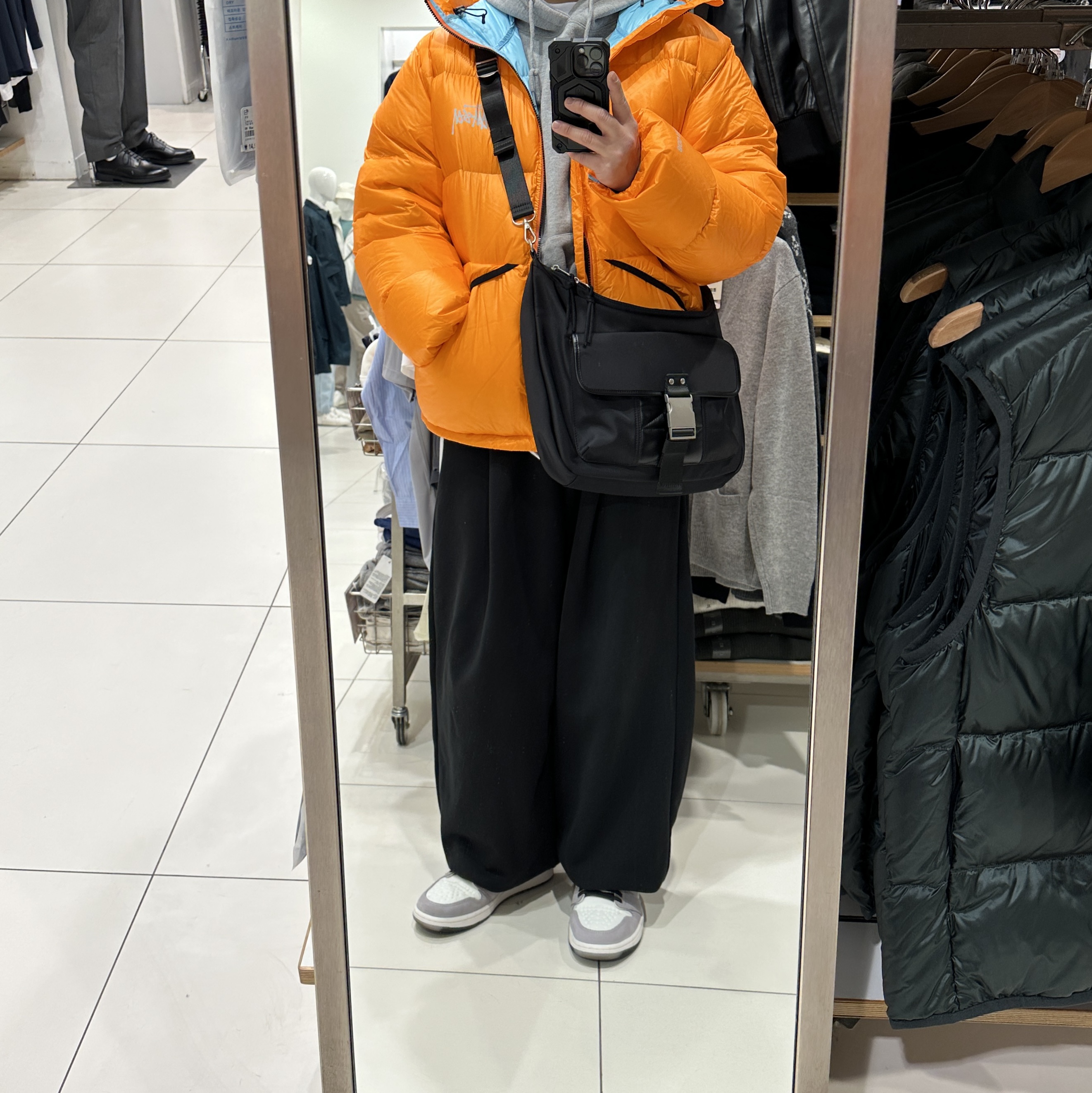 Stussy Micro Ripstop Down Parka Orange 착용 스타일 - 1
