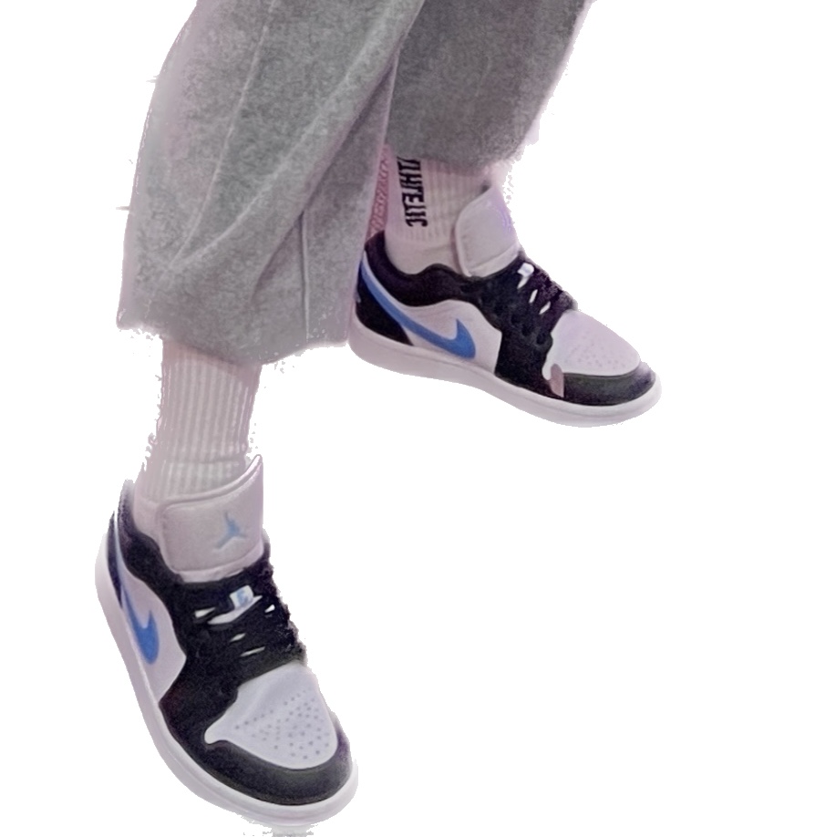 (W) Jordan 1 Low Black University Blue 착용 스타일 - 3