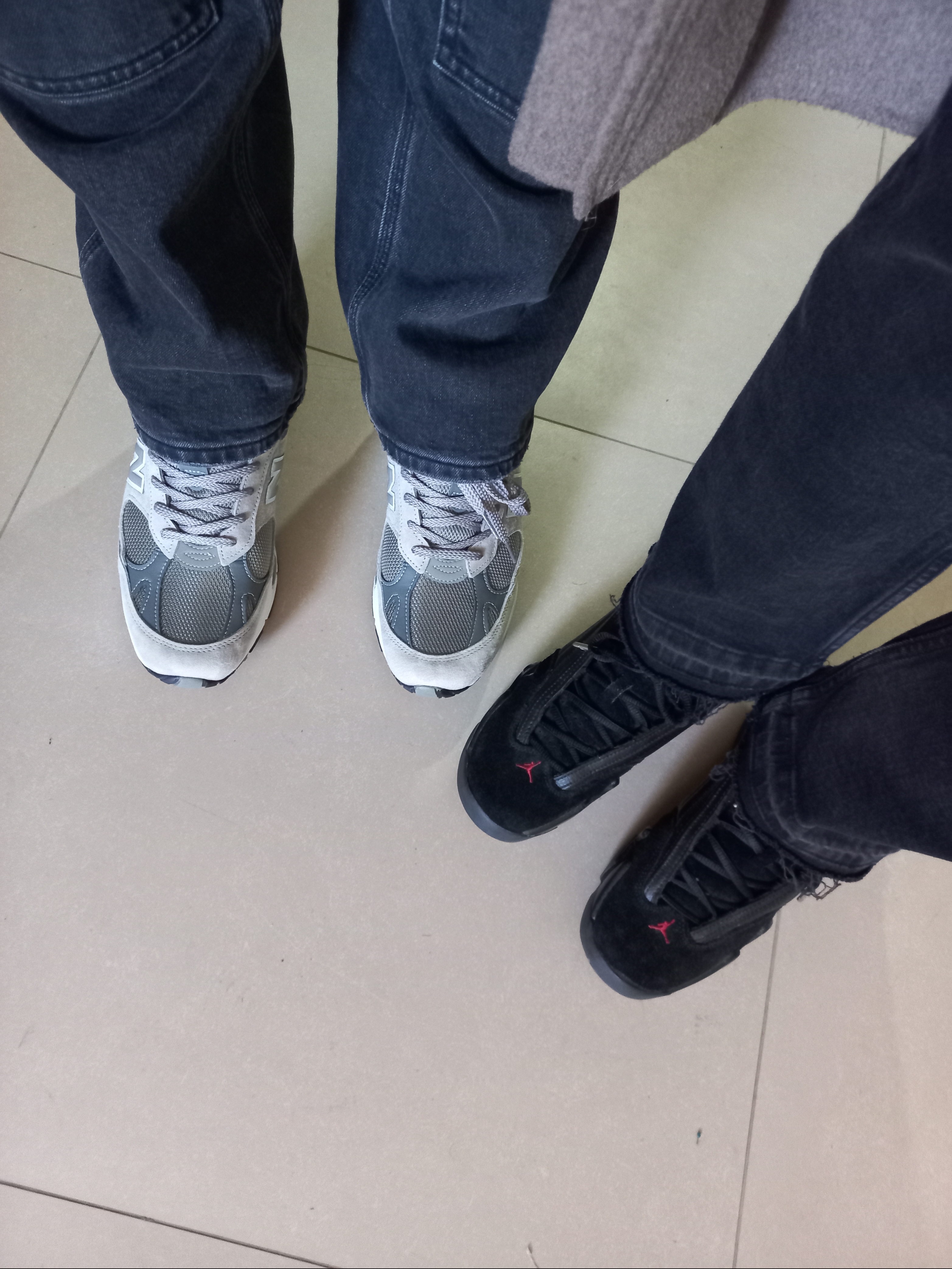 Jordan 14 Retro Last Shot 2011, New Balance 991 Made in UK Grey 착용 스타일 - 2