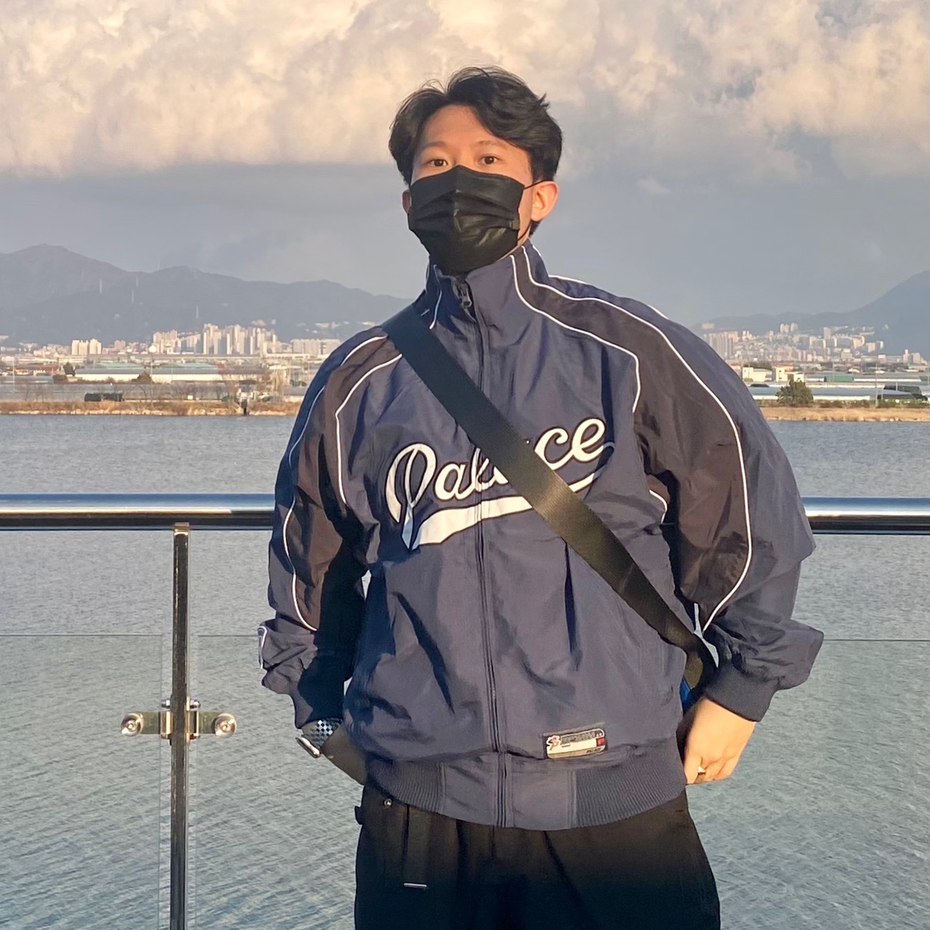 Palace Sport Mit Script Jacket Navy - 22FW 착용 스타일