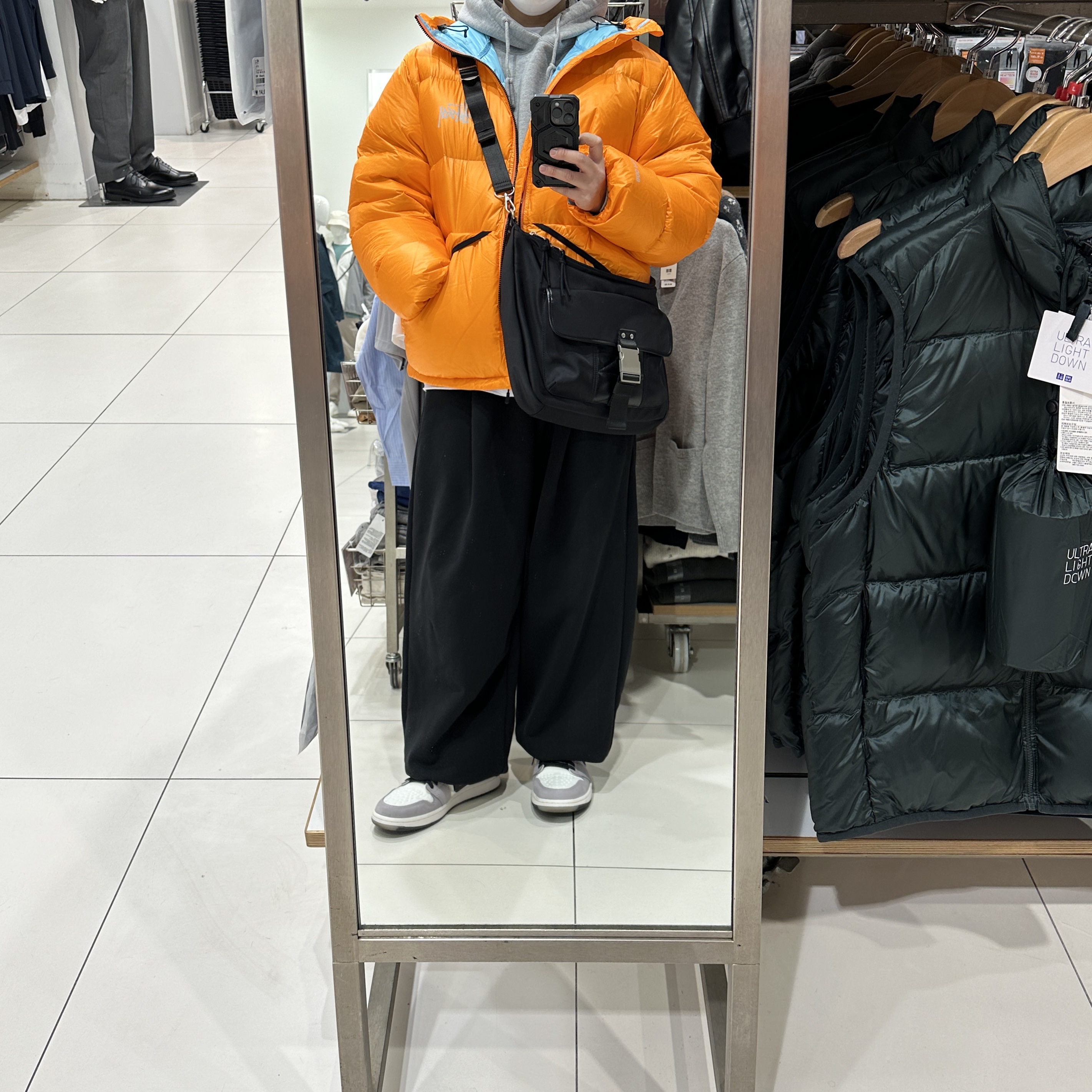 Stussy Micro Ripstop Down Parka Orange 착용 스타일 - 2