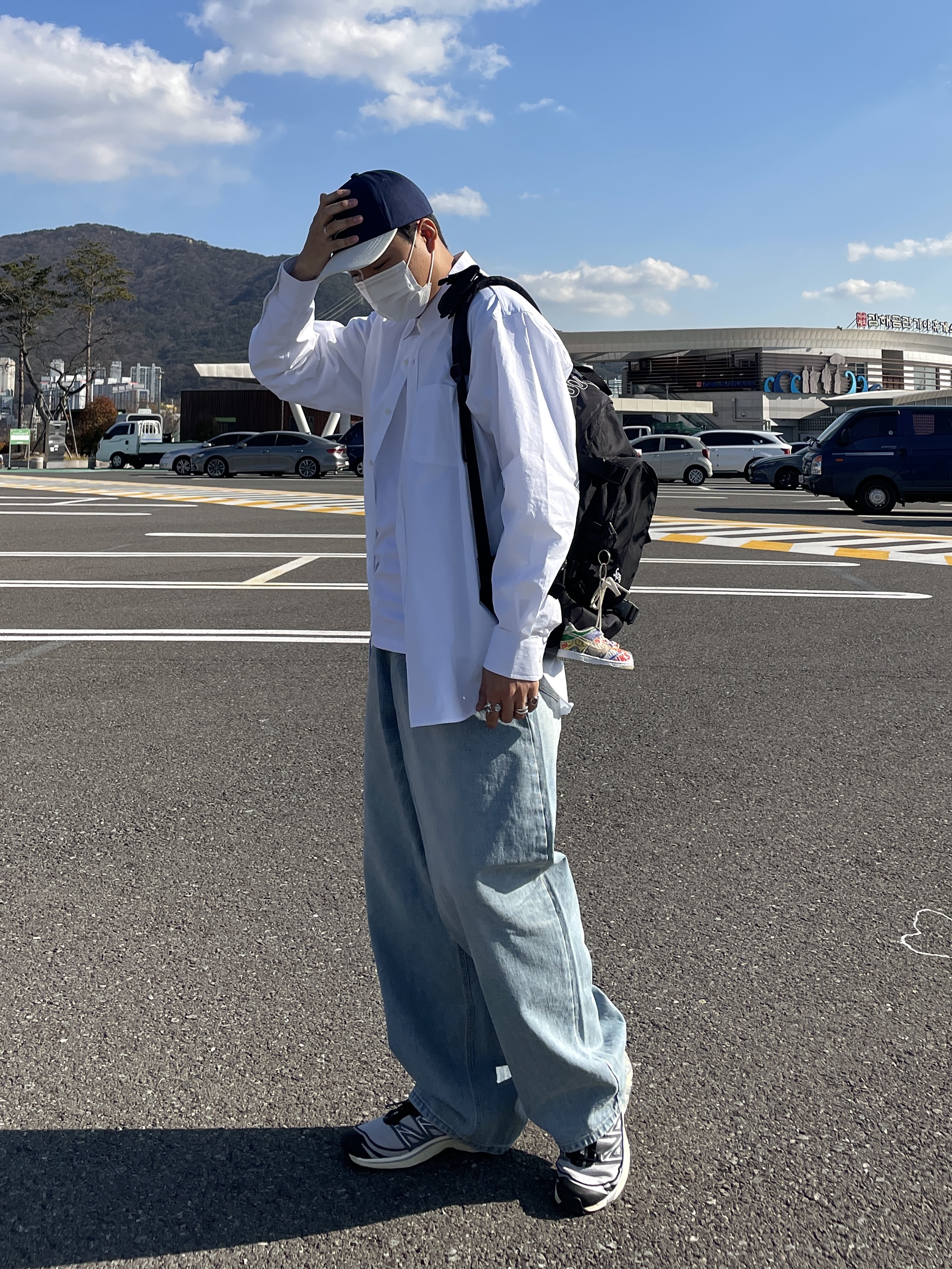 Salomon XT-6 Expanse Alloy Quiet Shade, Supreme Backpack Black - 19FW 착용 스타일 - 2