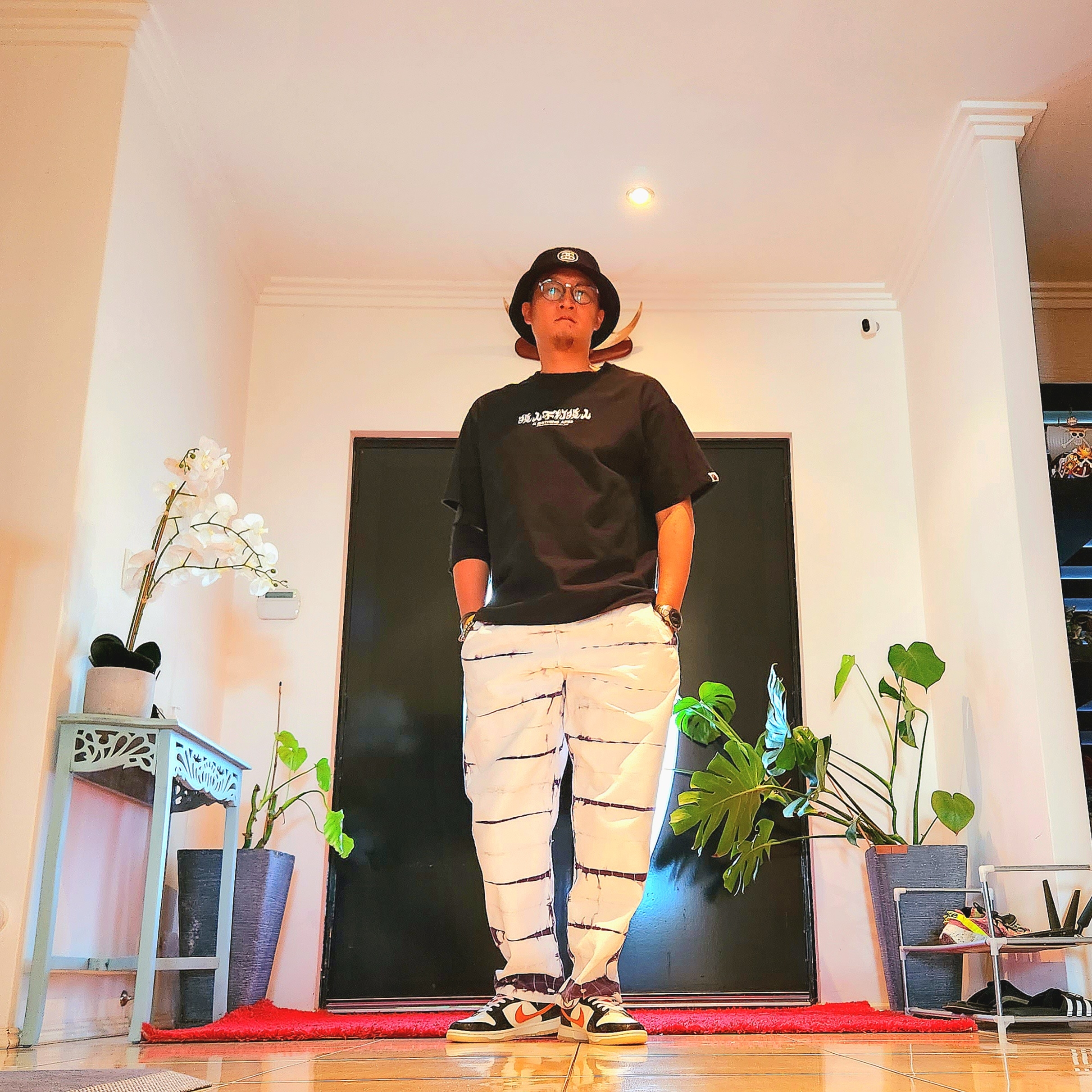 Stussy SS Link Deep Bucket Hat Black, Nike Dunk Low Retro PRM Halloween 착용 스타일 - 1