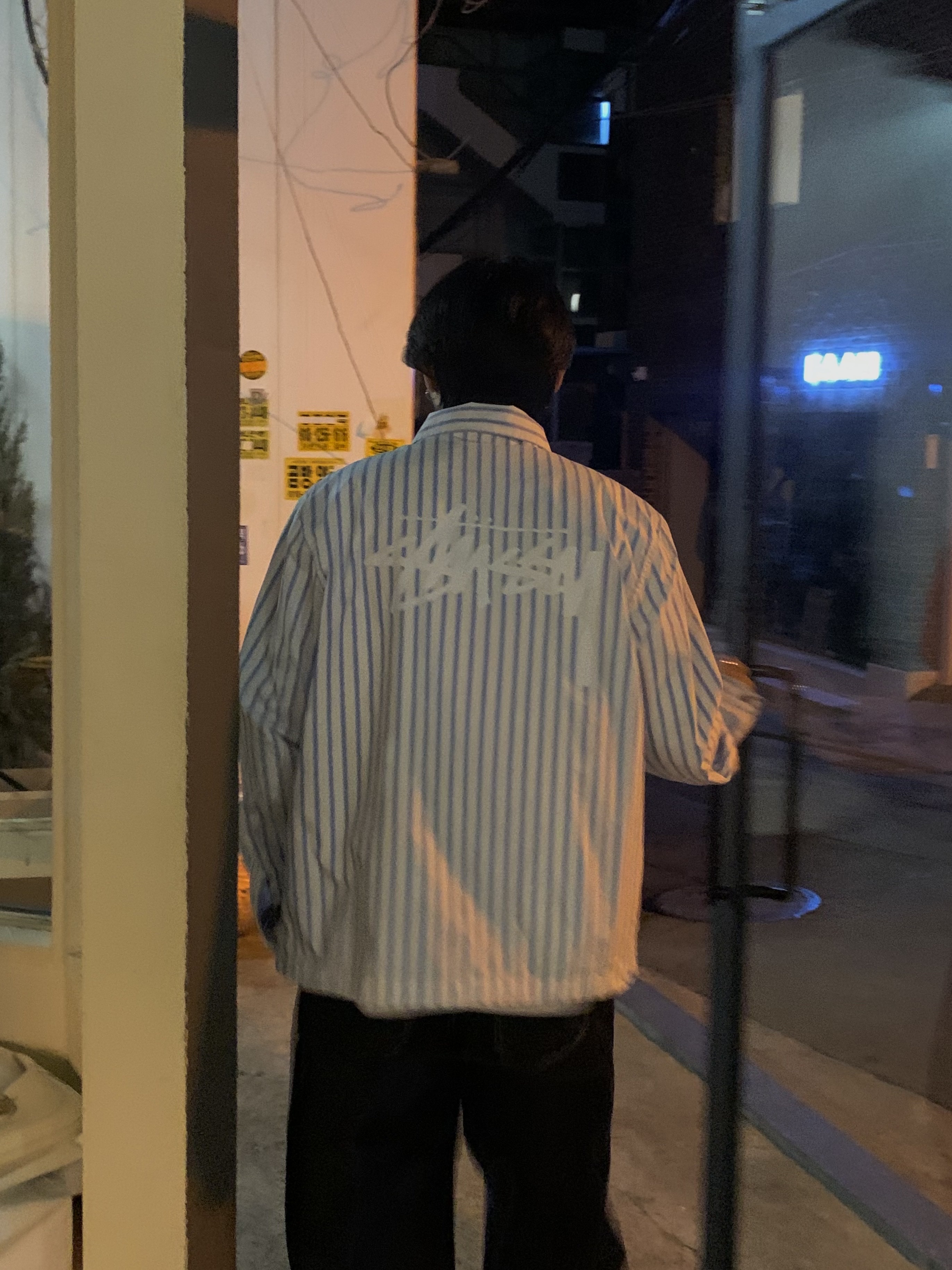 Maison Mihara Yasuhiro Wayne OG Sole Leather Low-top Sneakers White, Stussy Coach Shirt Stripe 착용 스타일 - 4