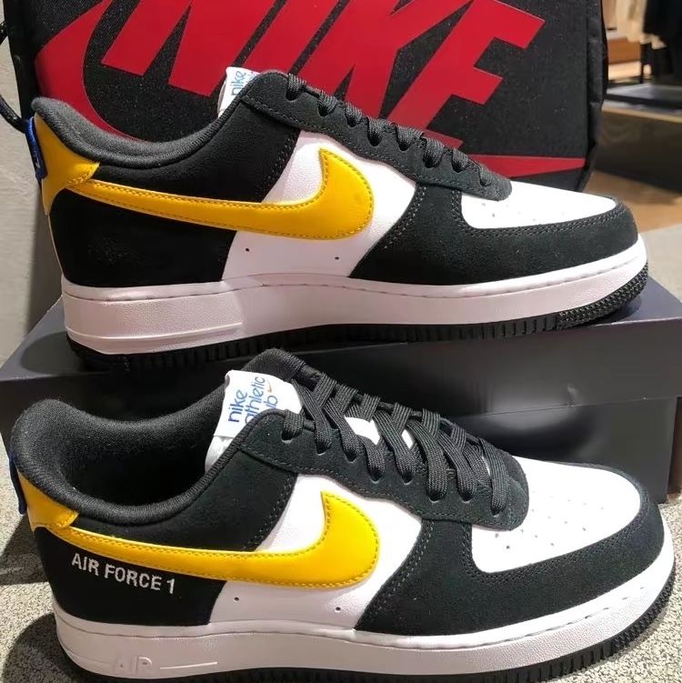 Nike Air Force 1 '07 LV8 Athletic Club Black Dark Sulfur 착용 스타일 - 3