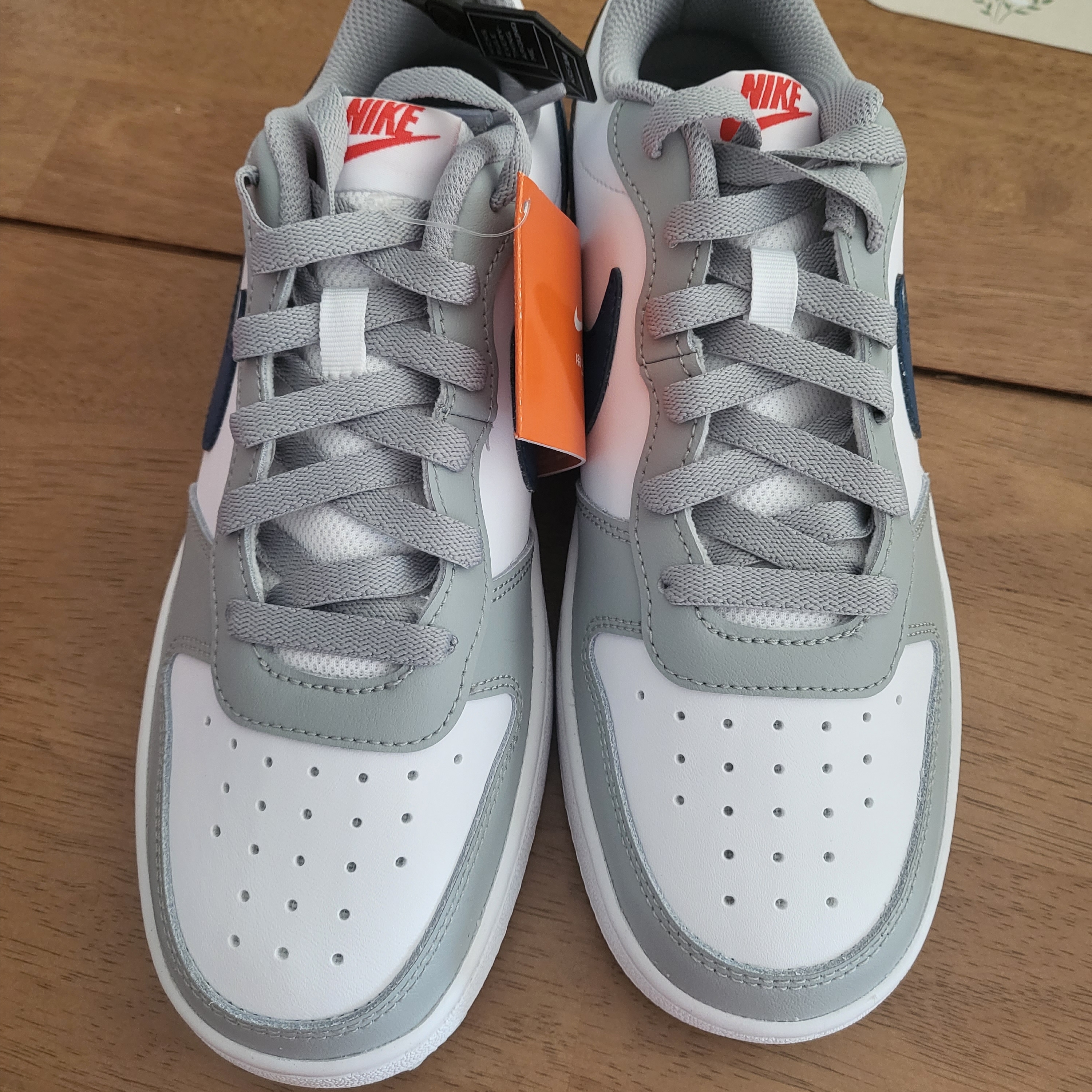 (GS) Nike Court Borough Low 2 Light Smoke Grey 착용 스타일