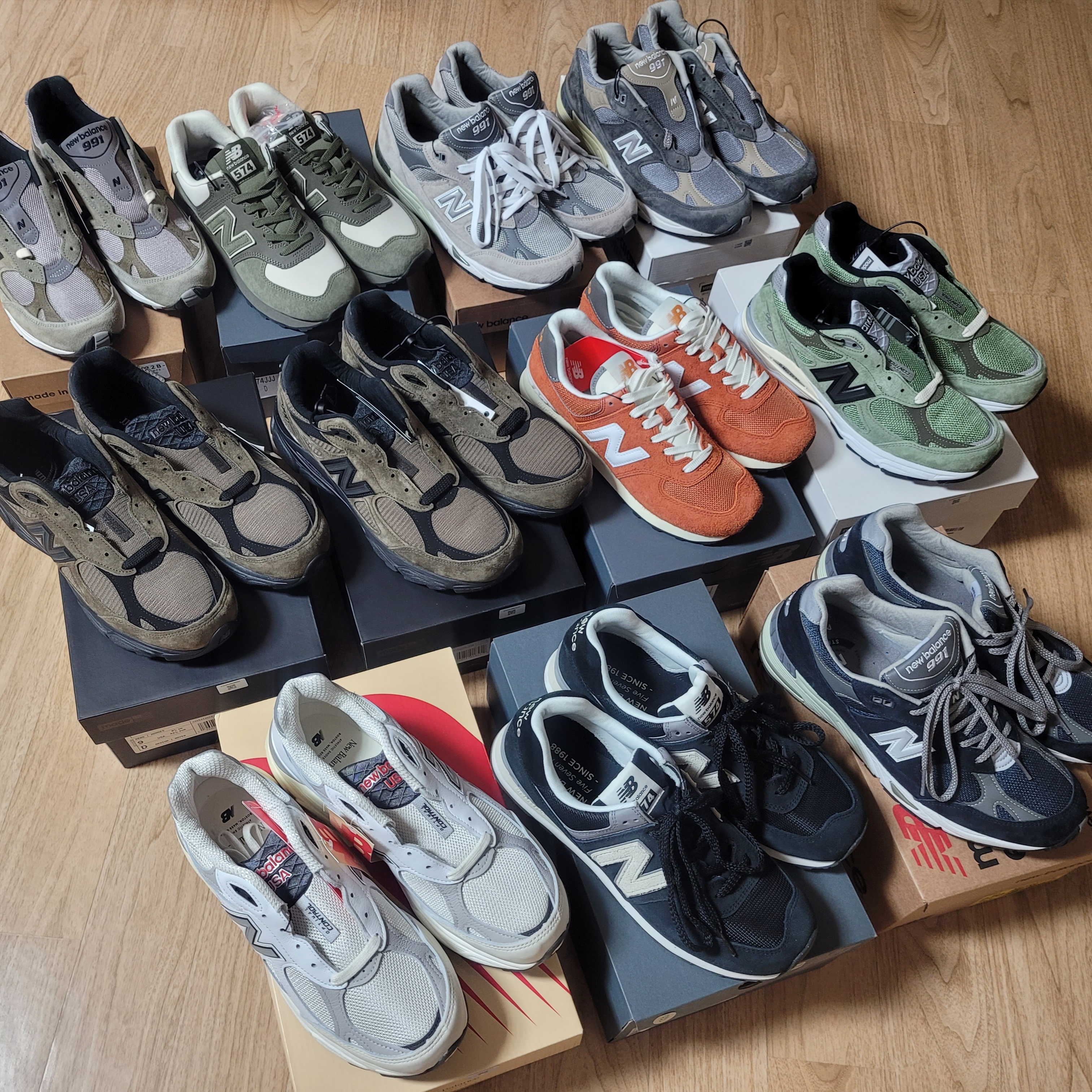 New Balance x JJJJound 991 Made in UK Grey, New Balance 991 Made in UK Navy 착용 스타일