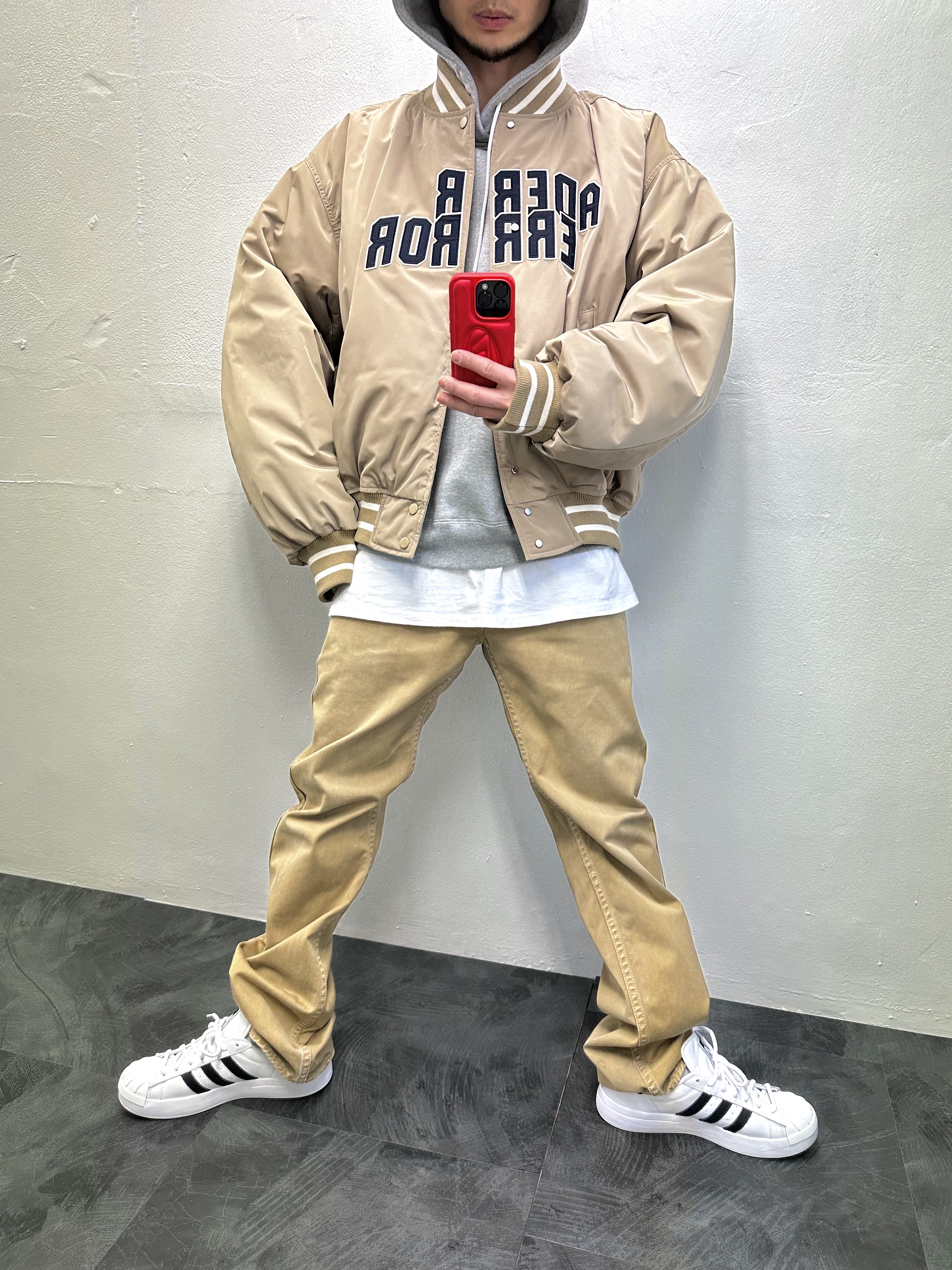 Ader Error Og; Tab @JK Beige 착용 스타일