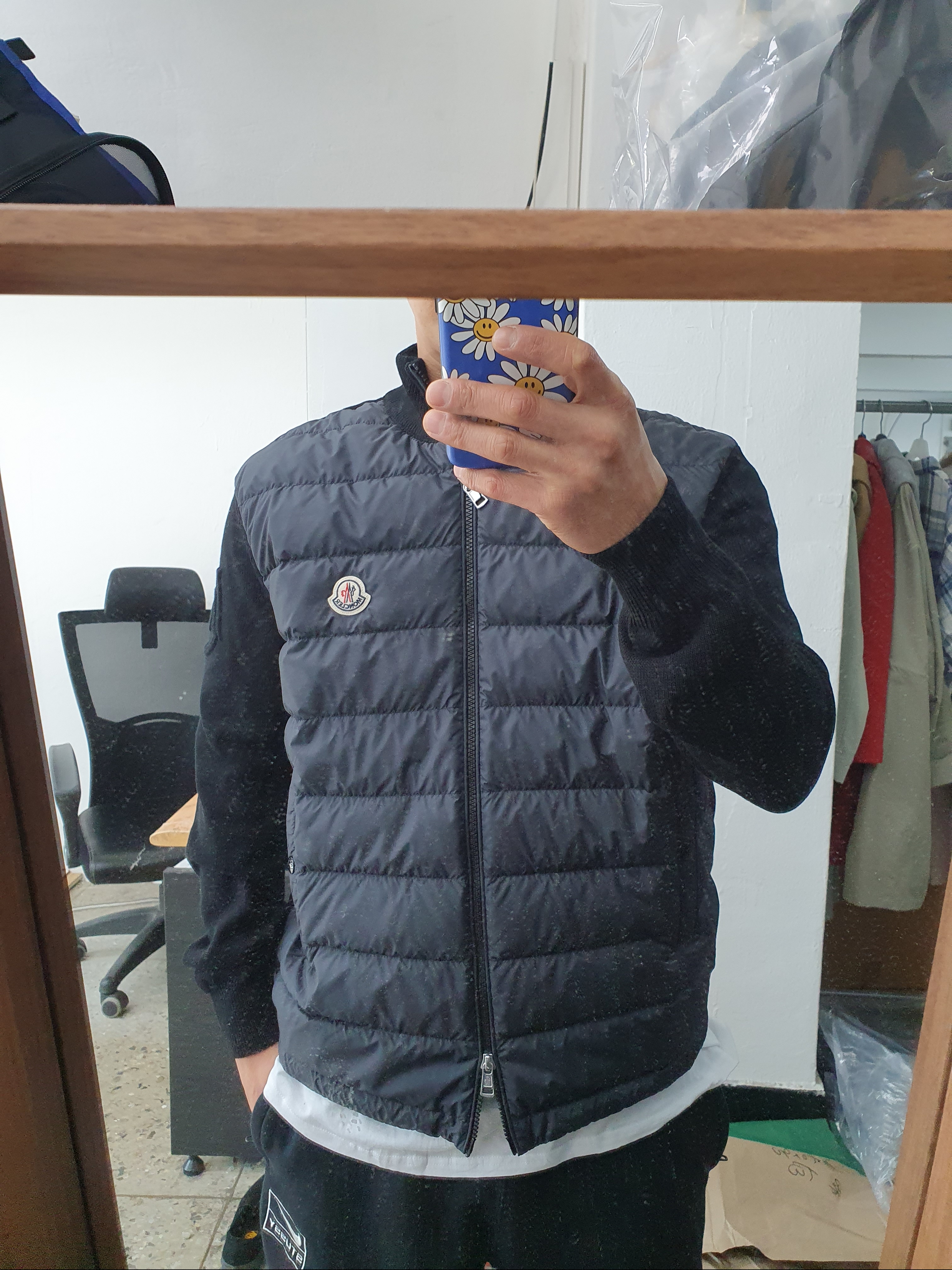 Moncler Padded Wool Cardigan Black - 23SS 착용 스타일