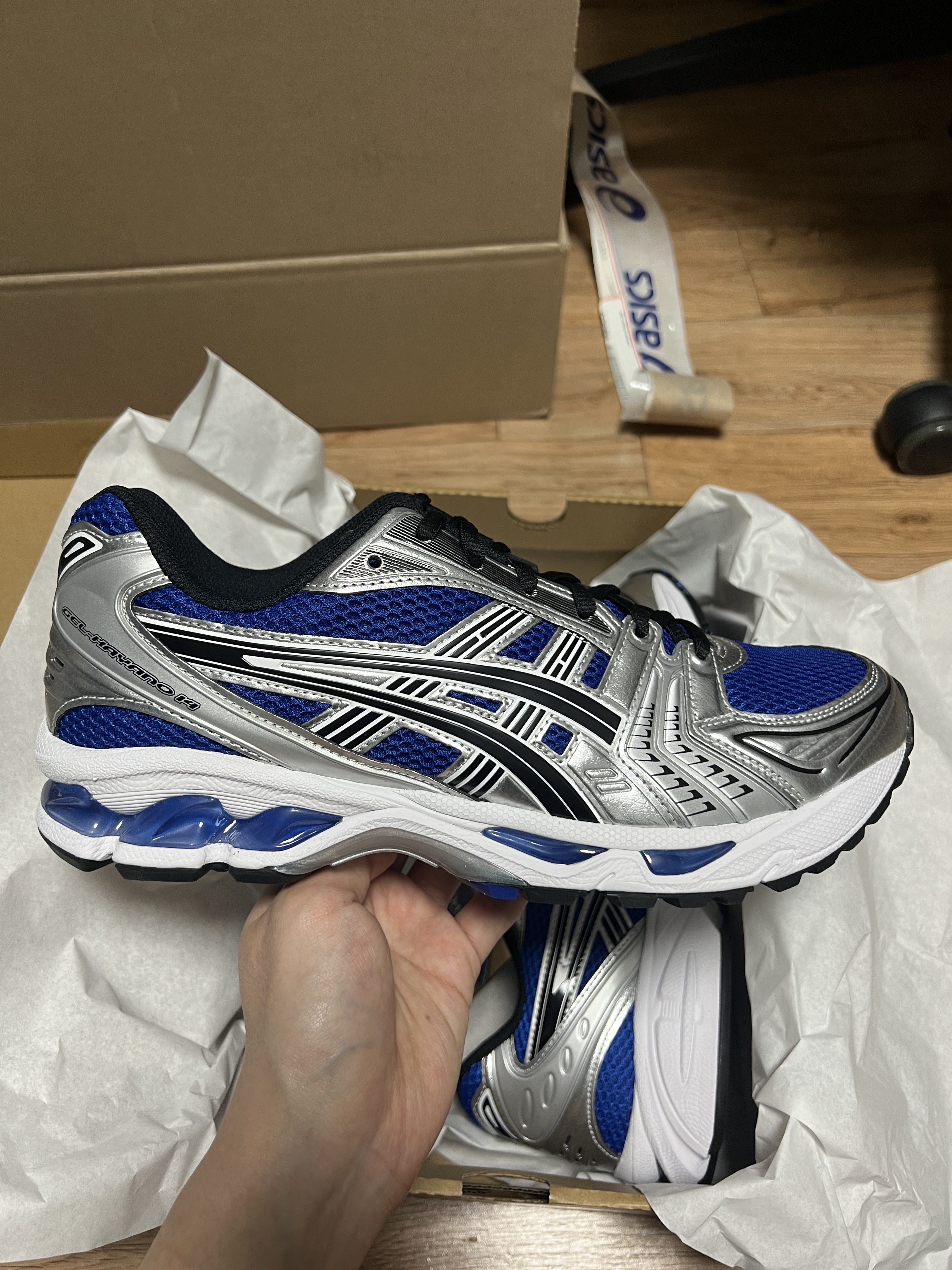 Asics Gel-Kayano 14 Monaco Blue Black 착용 스타일 - 3
