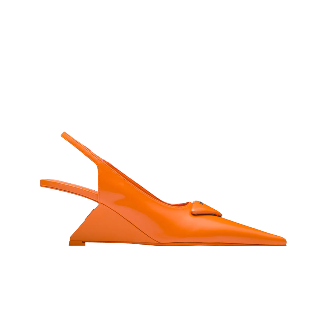 (W) 프라다 브러쉬드 레더 슬링백 펌프스 오렌지((W) Prada Brushed Leather Singback Pumps Orange) - 1