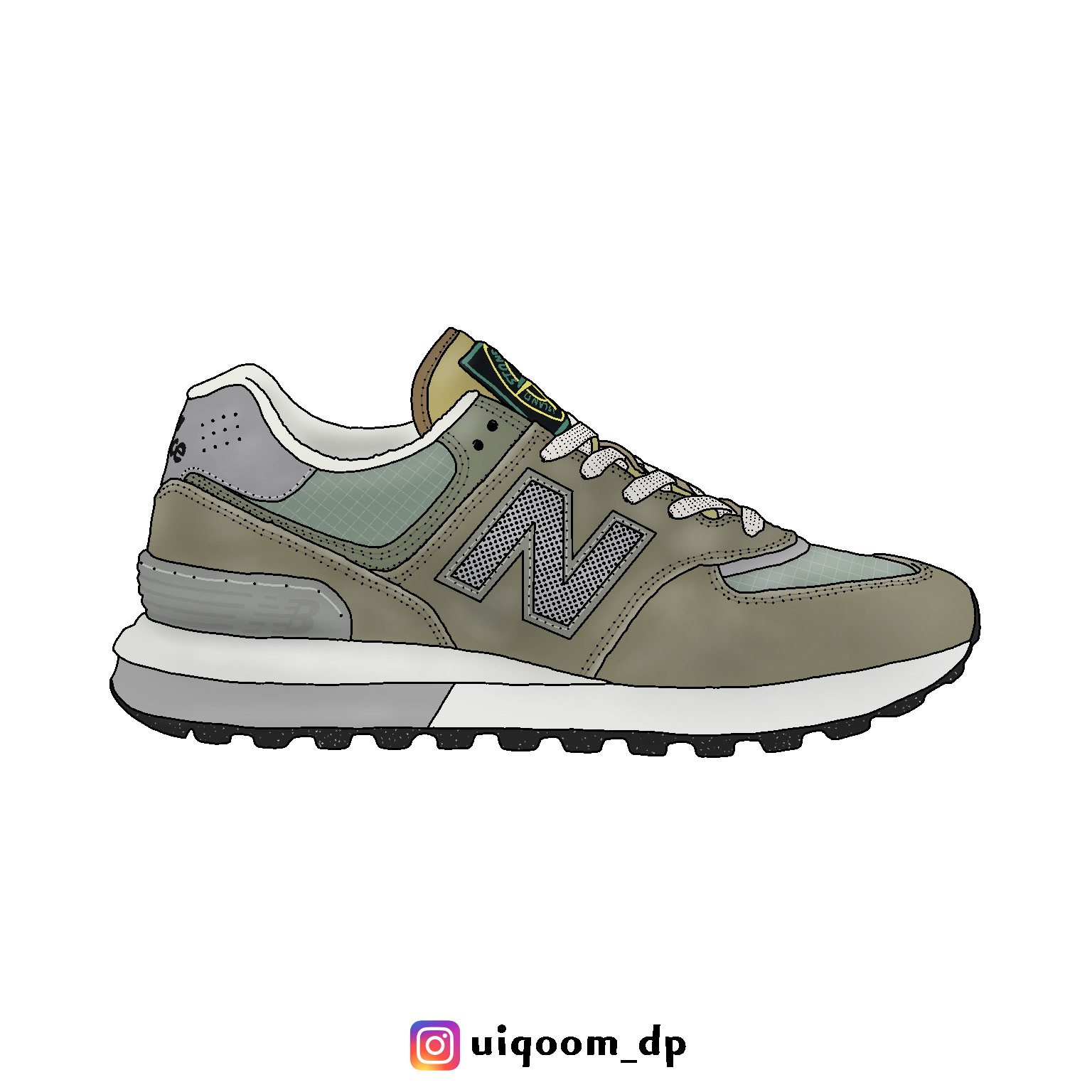 New Balance x Stone Island 574 Legacy Green 착용 스타일