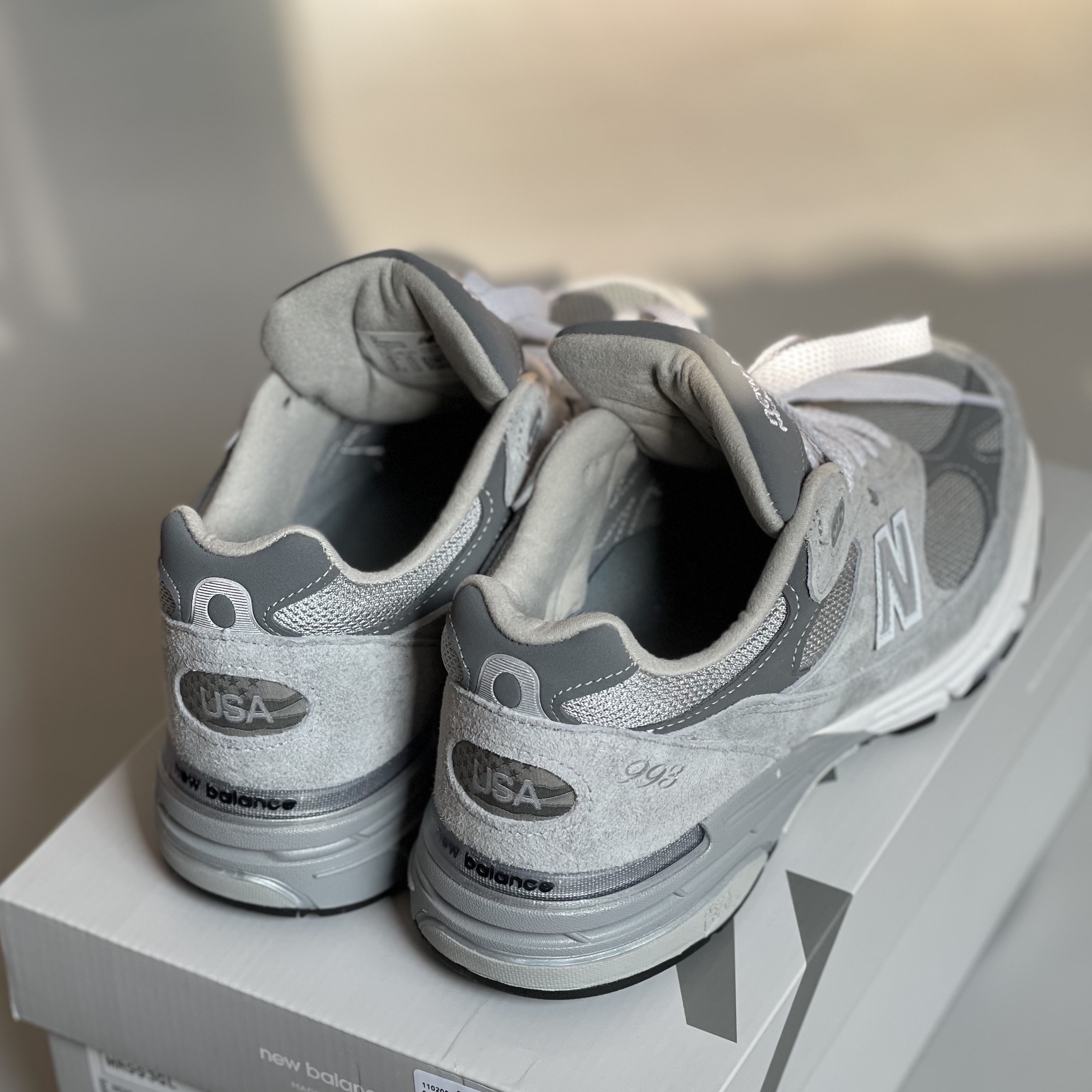 New Balance 993 Made in USA Grey - D Standard 착용 스타일 - 2