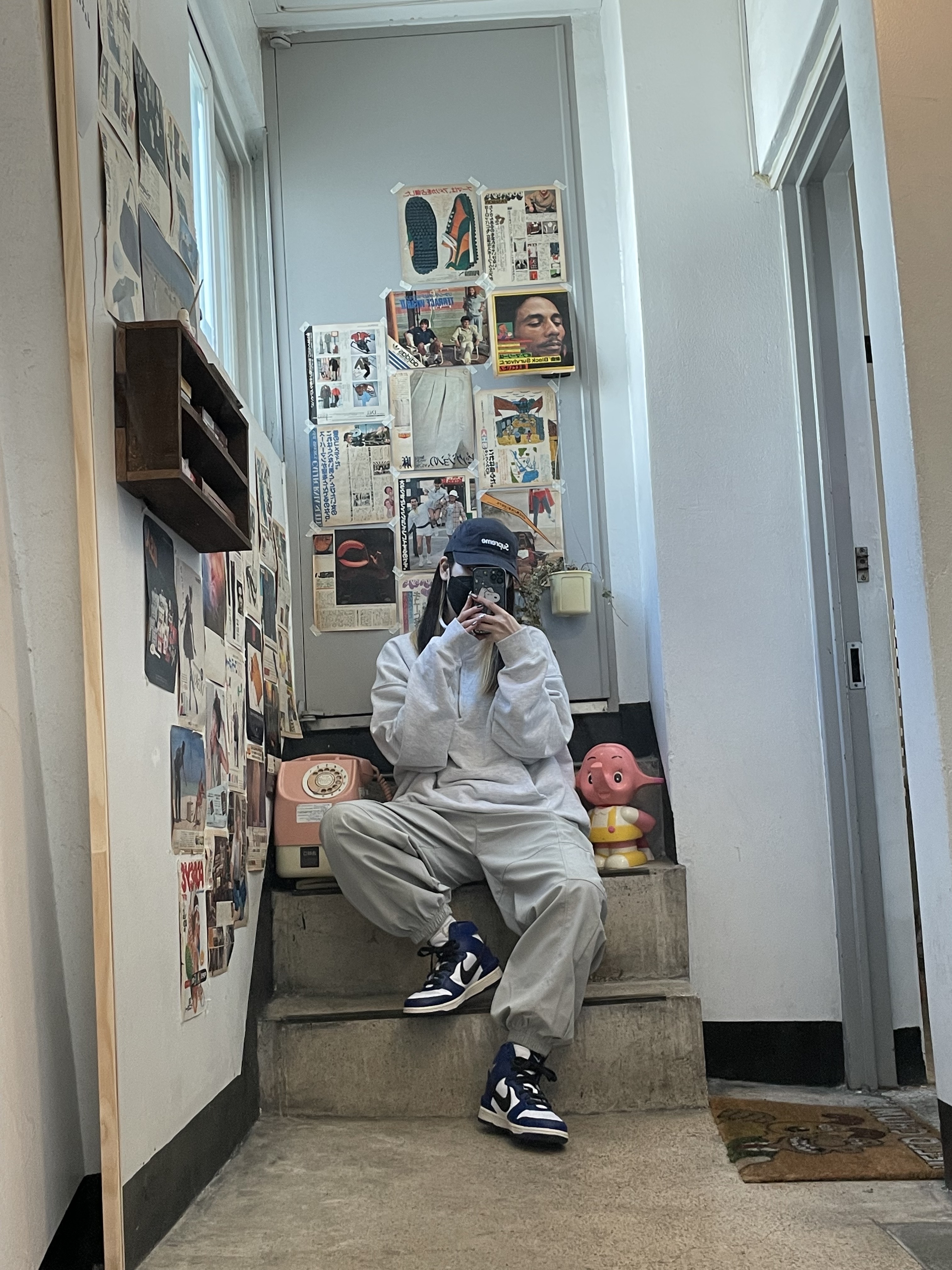 Nike x Ambush Dunk High Deep Royal Blue 착용 스타일 - 5