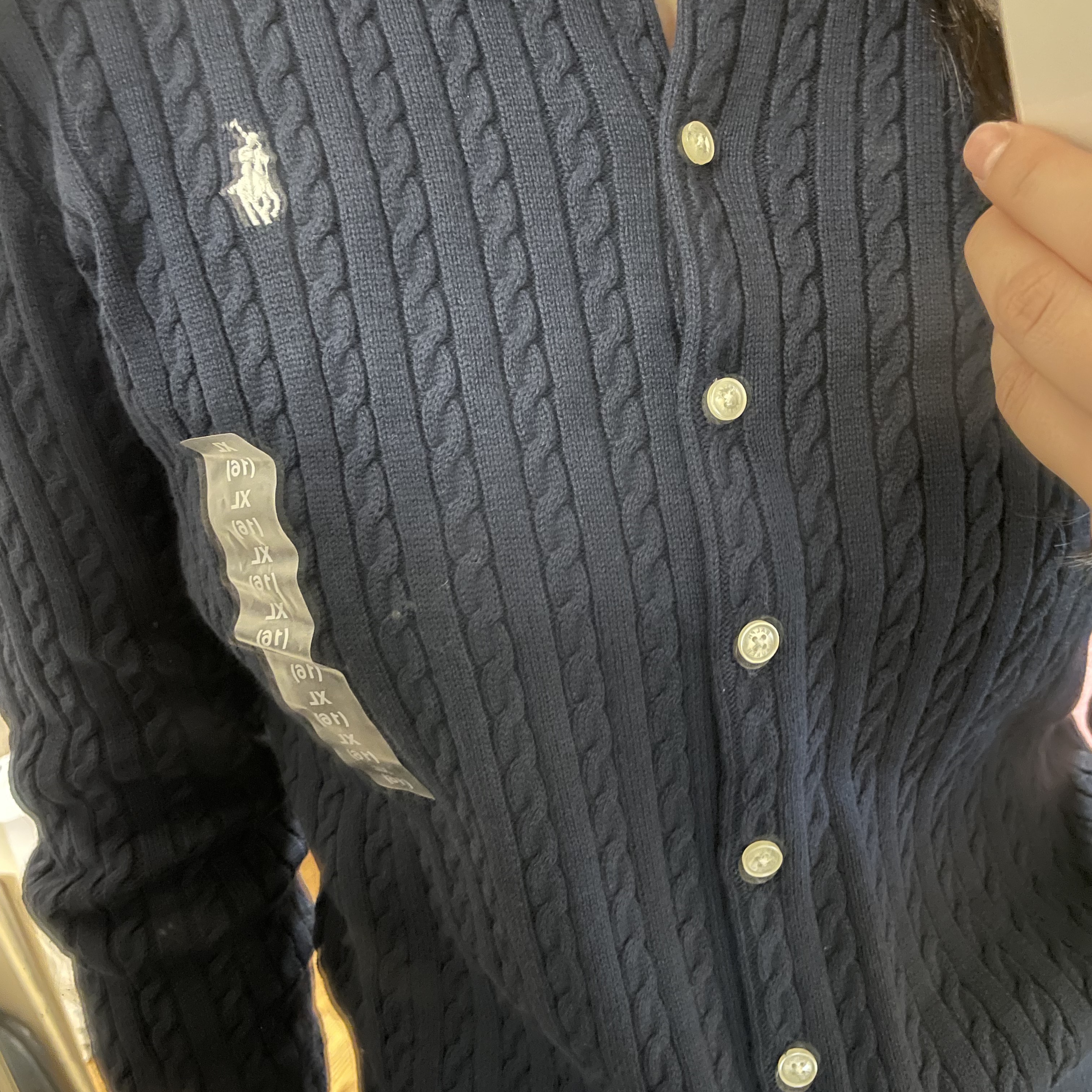 [30% 적립] Polo Ralph Lauren Children Mini Cable Cotton Cardigan Hunter Navy 착용 스타일