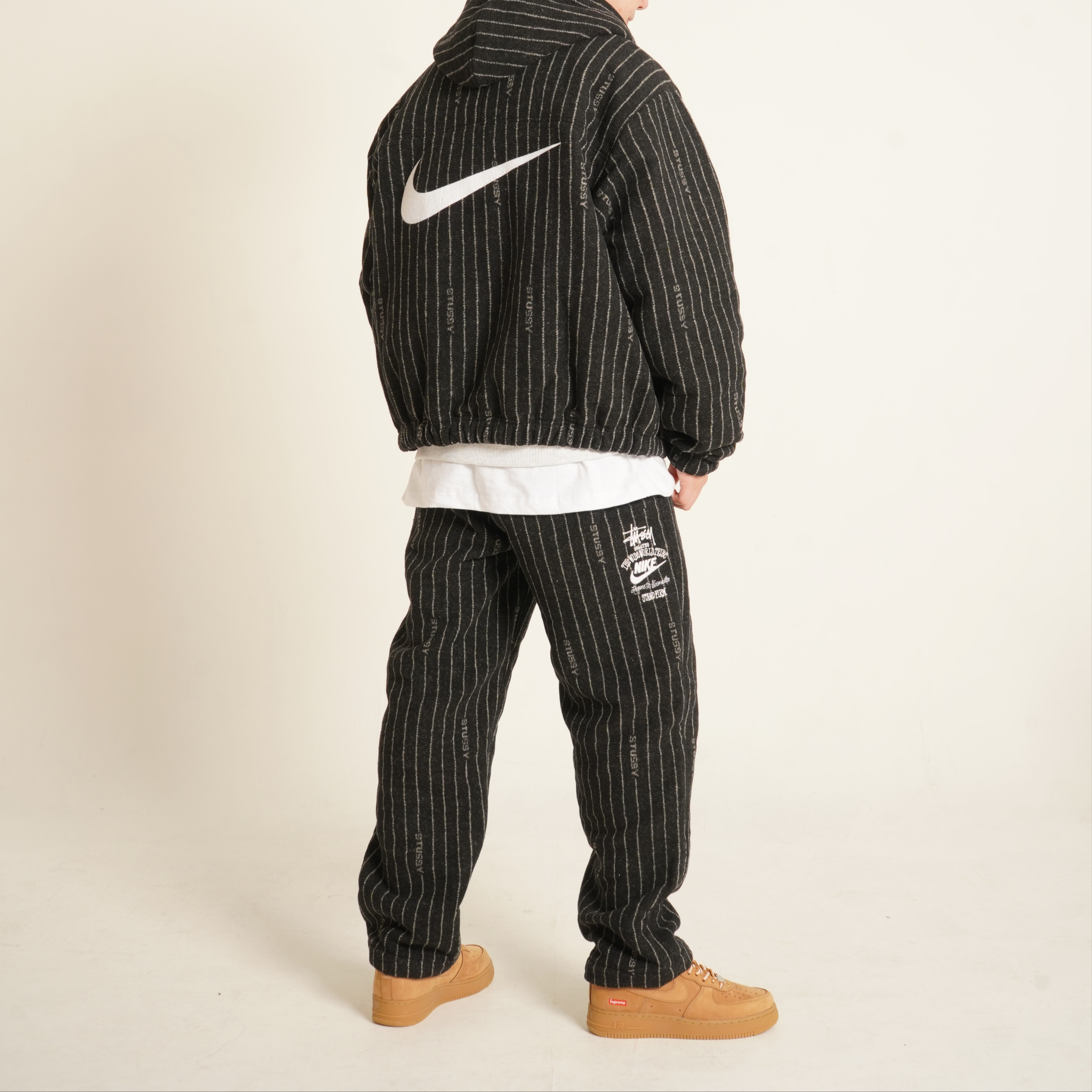 Nike x Stussy NRG Striped Wool Jacket Black (DR4023-010), Nike x Stussy NRG Striped Wool Pants Black (DR4021-010) 착용 스타일 - 2