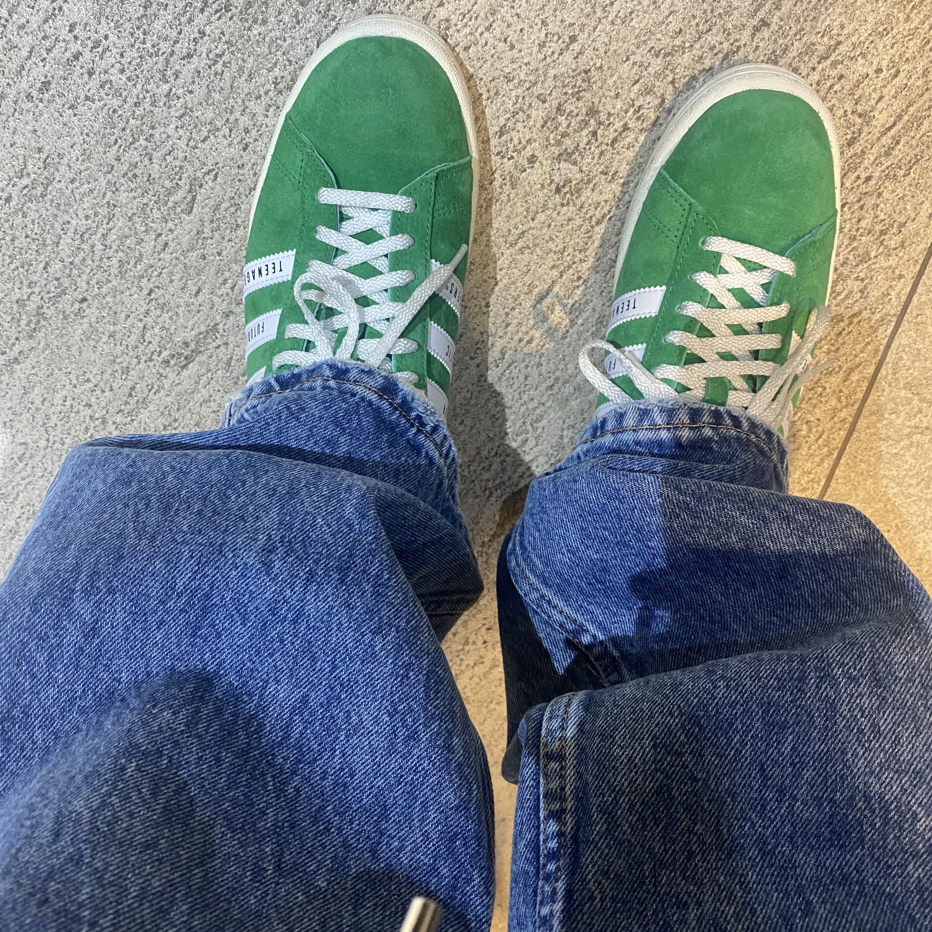 Adidas x Human Made Campus Green 착용 스타일 - 2
