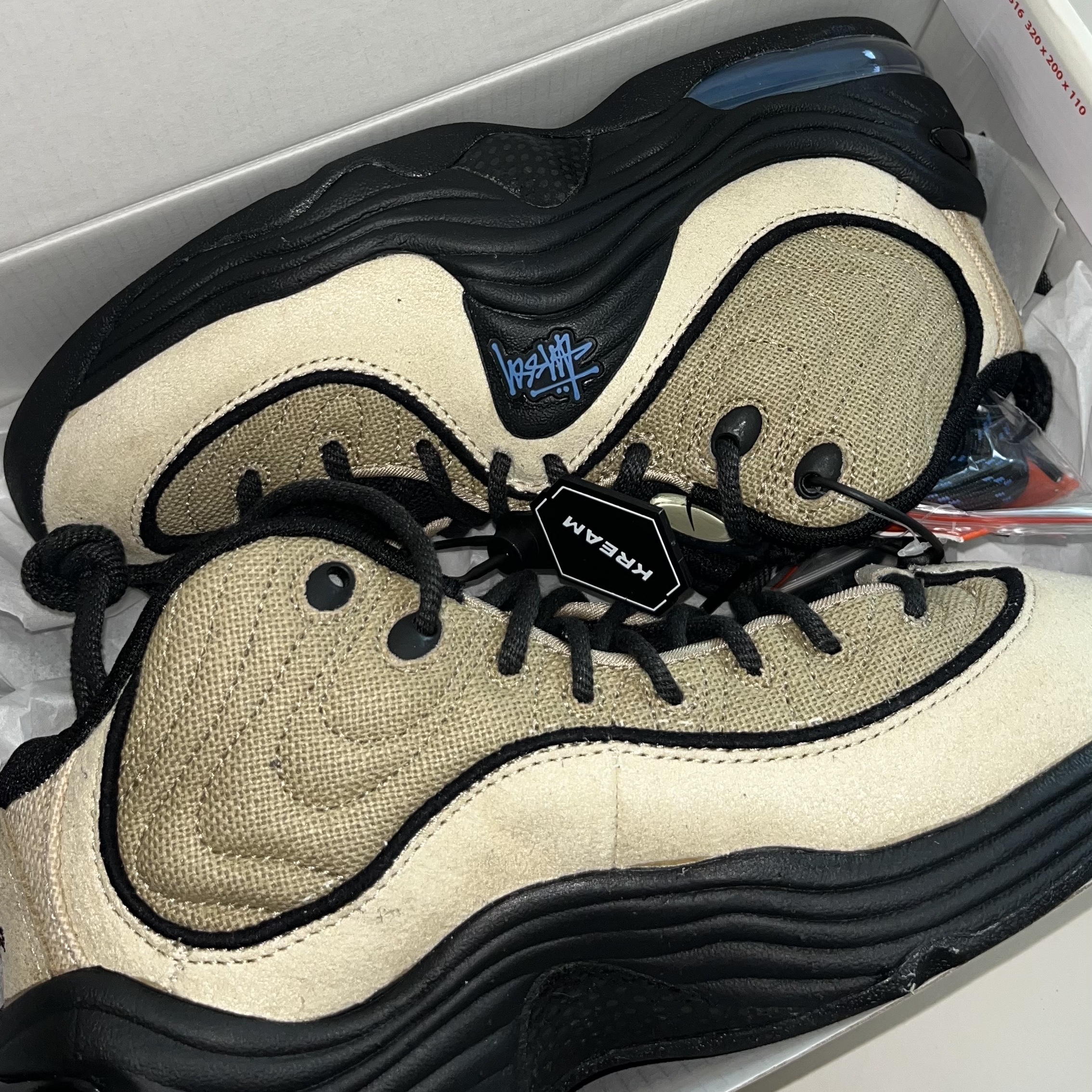 Nike x Stussy Air Penny II Rattan and Limestone 착용 스타일