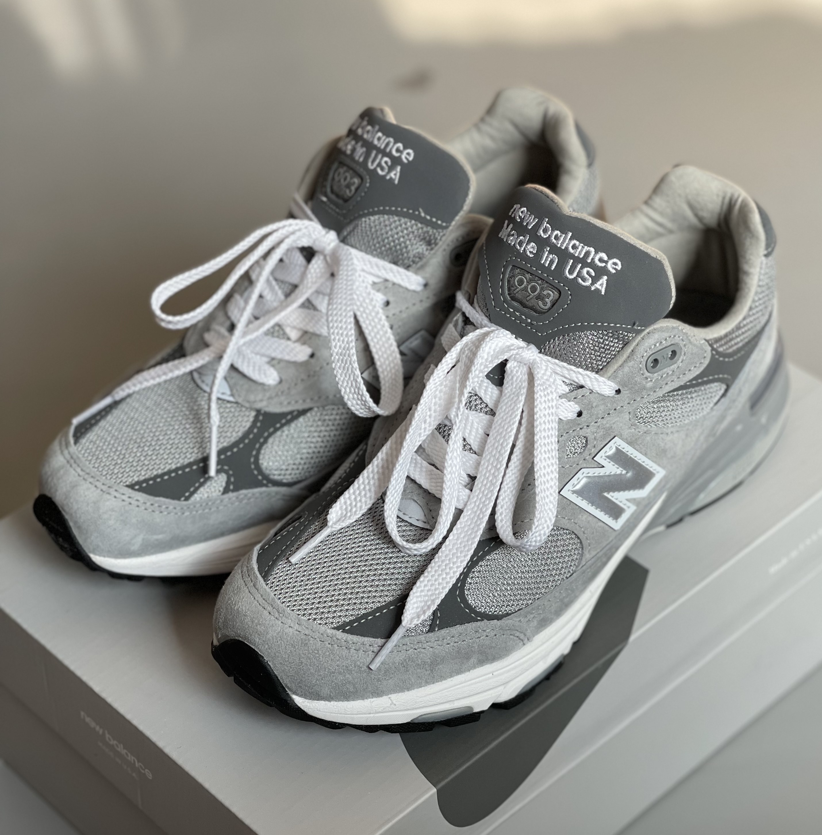 New Balance 993 Made in USA Grey - D Standard 착용 스타일 - 1