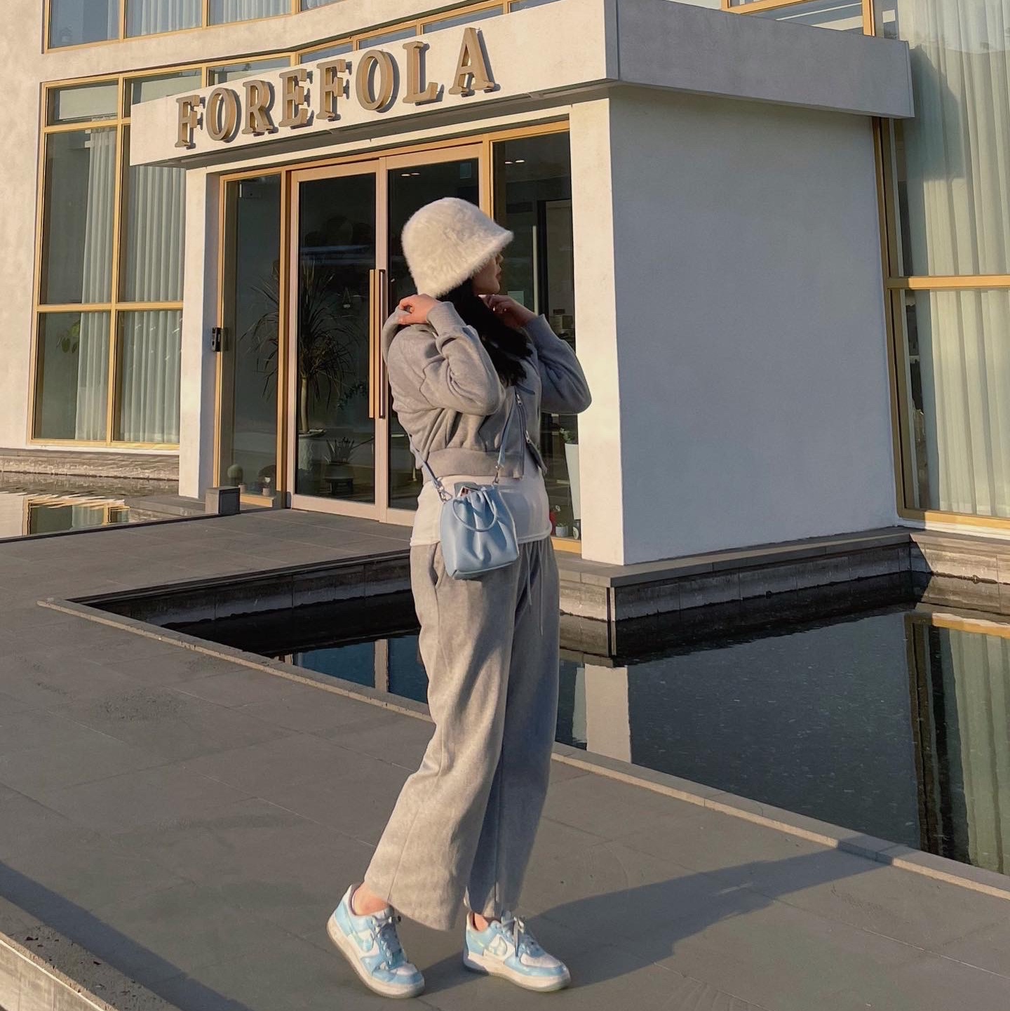 (W) Nike Air Force 1 '07 LX Celestine Blue 착용 스타일 - 2