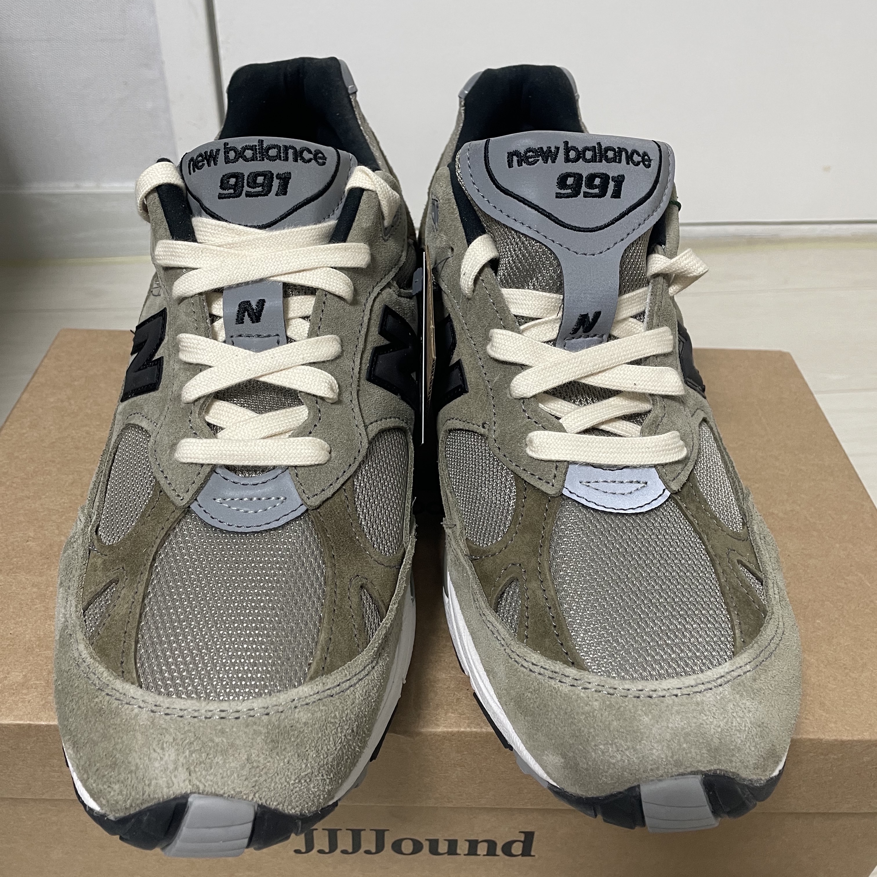 New Balance x JJJJound 991 Made in UK Grey 착용 스타일 - 2