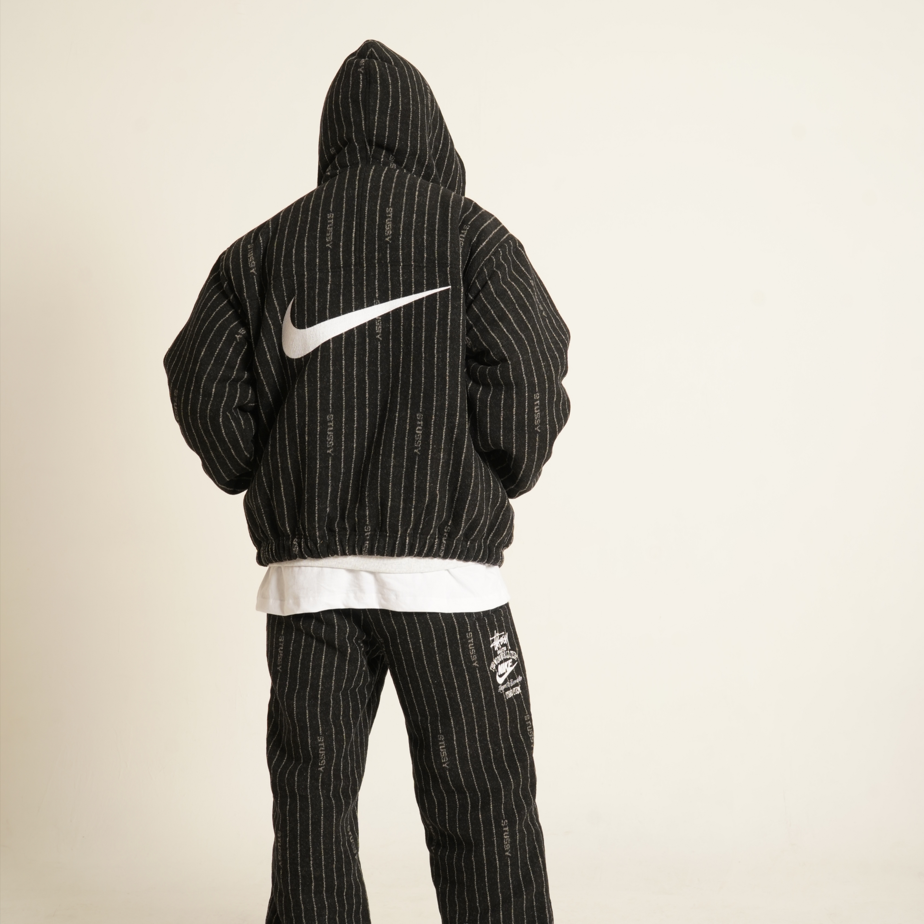 Nike x Stussy NRG Striped Wool Jacket Black (DR4023-010), Nike x Stussy NRG Striped Wool Pants Black (DR4021-010) 착용 스타일 - 3