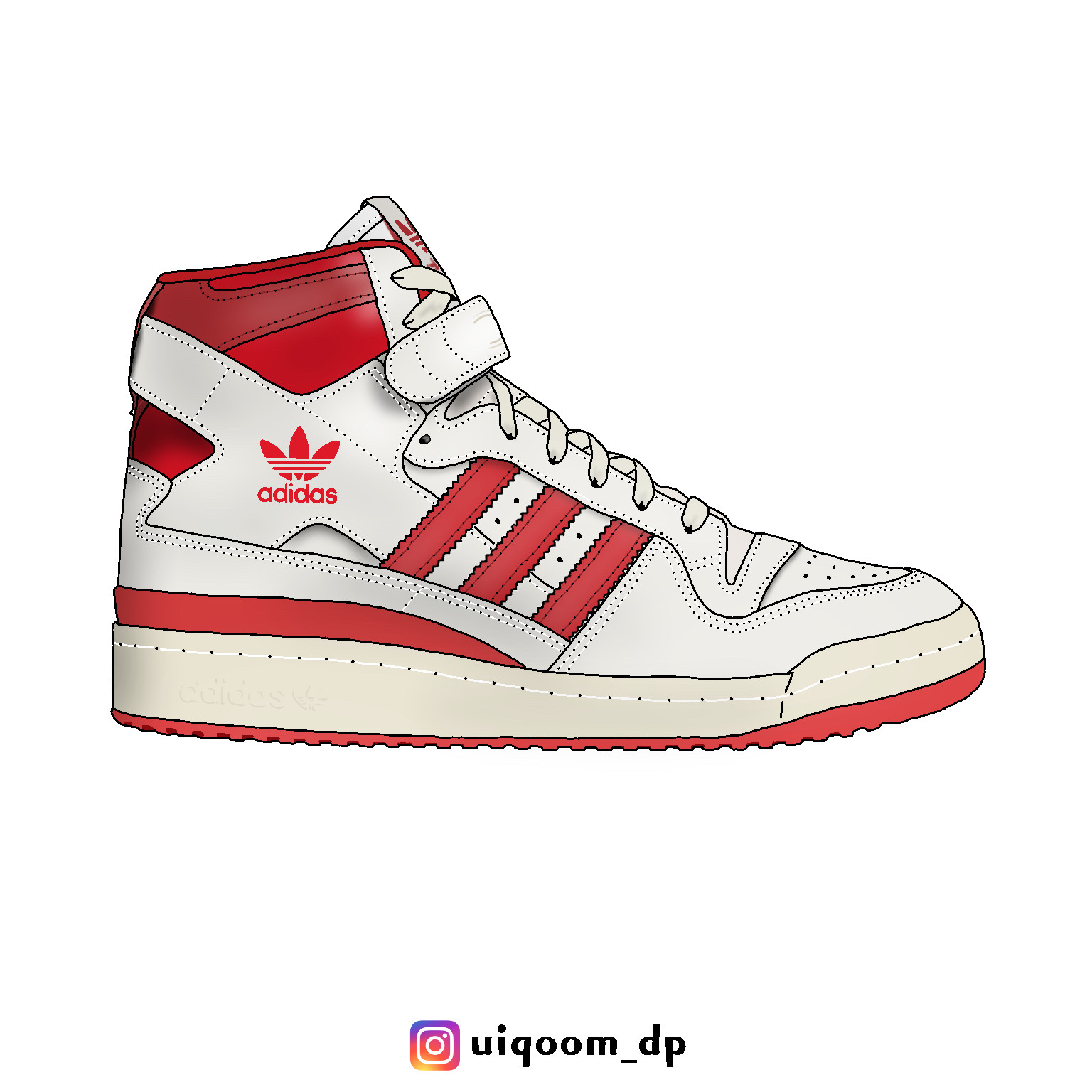 Adidas Forum 84 High Team Power Red 착용 스타일