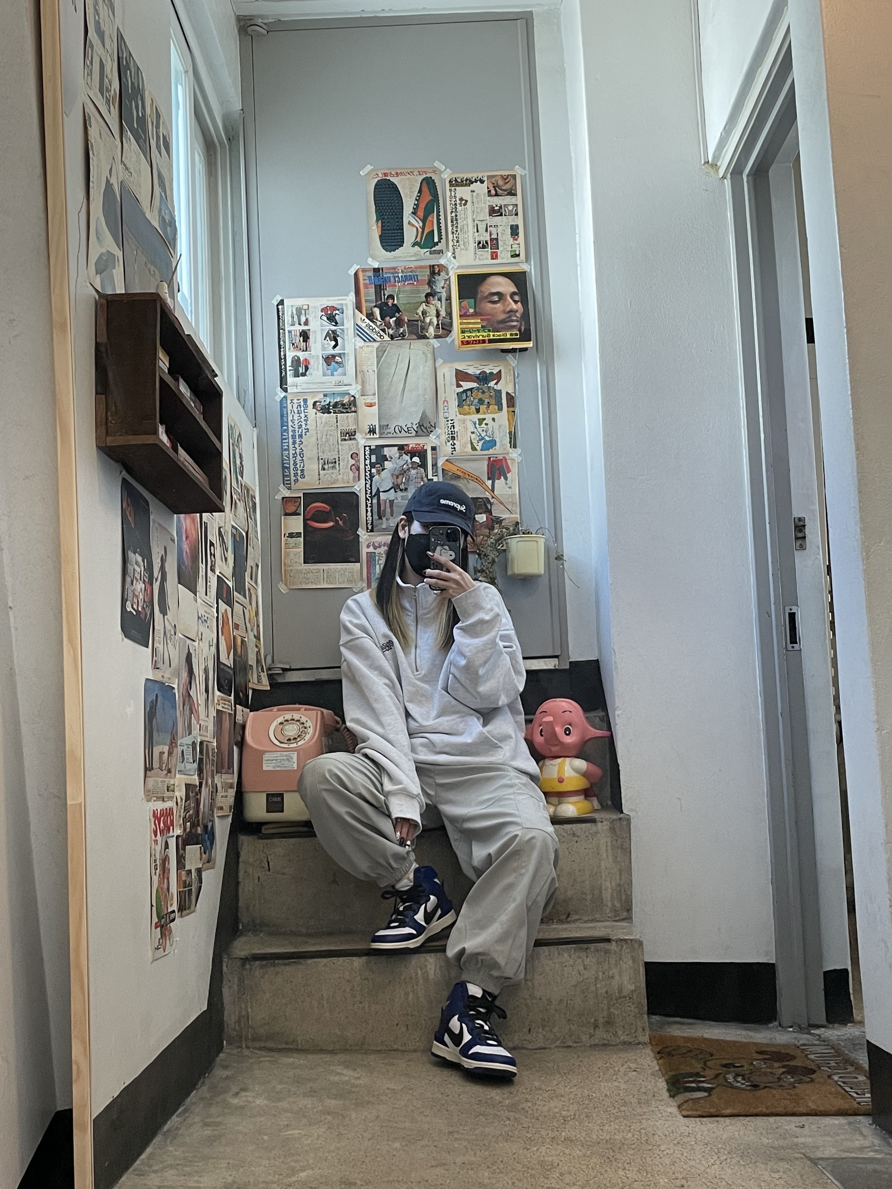Nike x Ambush Dunk High Deep Royal Blue 착용 스타일 - 4