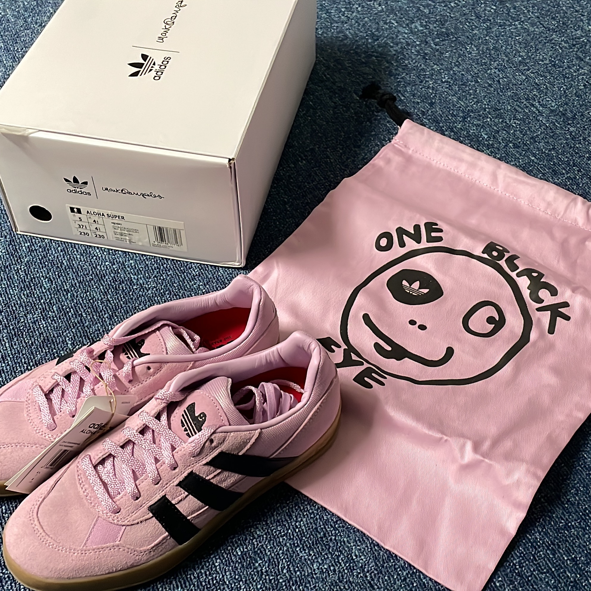 Adidas x Mark Gonzales Aloha Super Light Orchid Core Black 착용 스타일 - 2