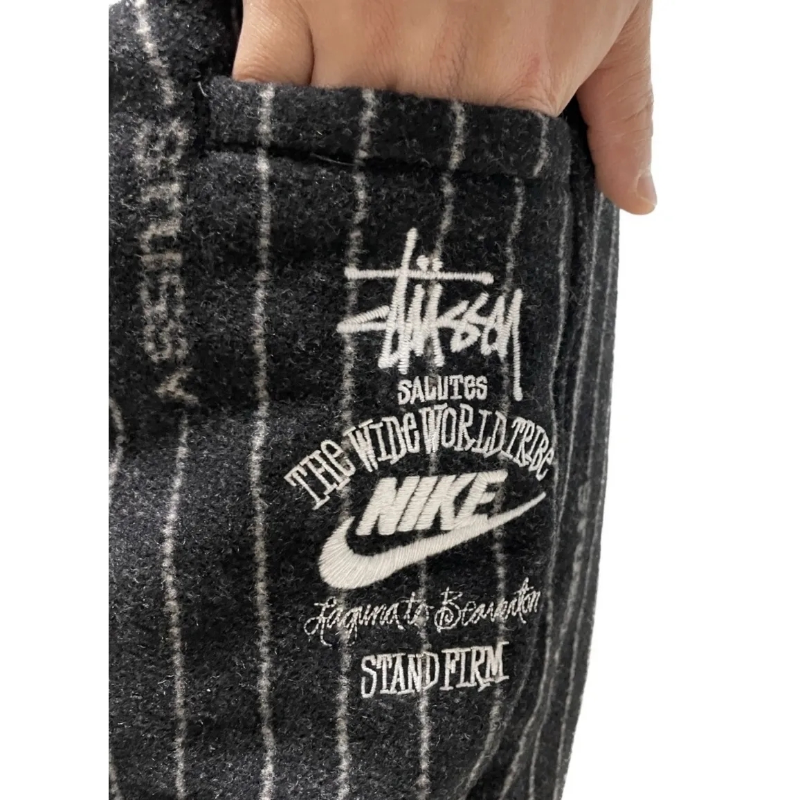 Nike x Stussy NRG Striped Wool Jacket Black (DR4023-010), Nike x Stussy NRG Striped Wool Pants Black (DR4021-010) 착용 스타일 - 2