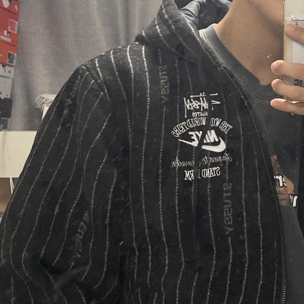 Nike x Stussy NRG Striped Wool Jacket Black (DR4023-010) 착용 스타일