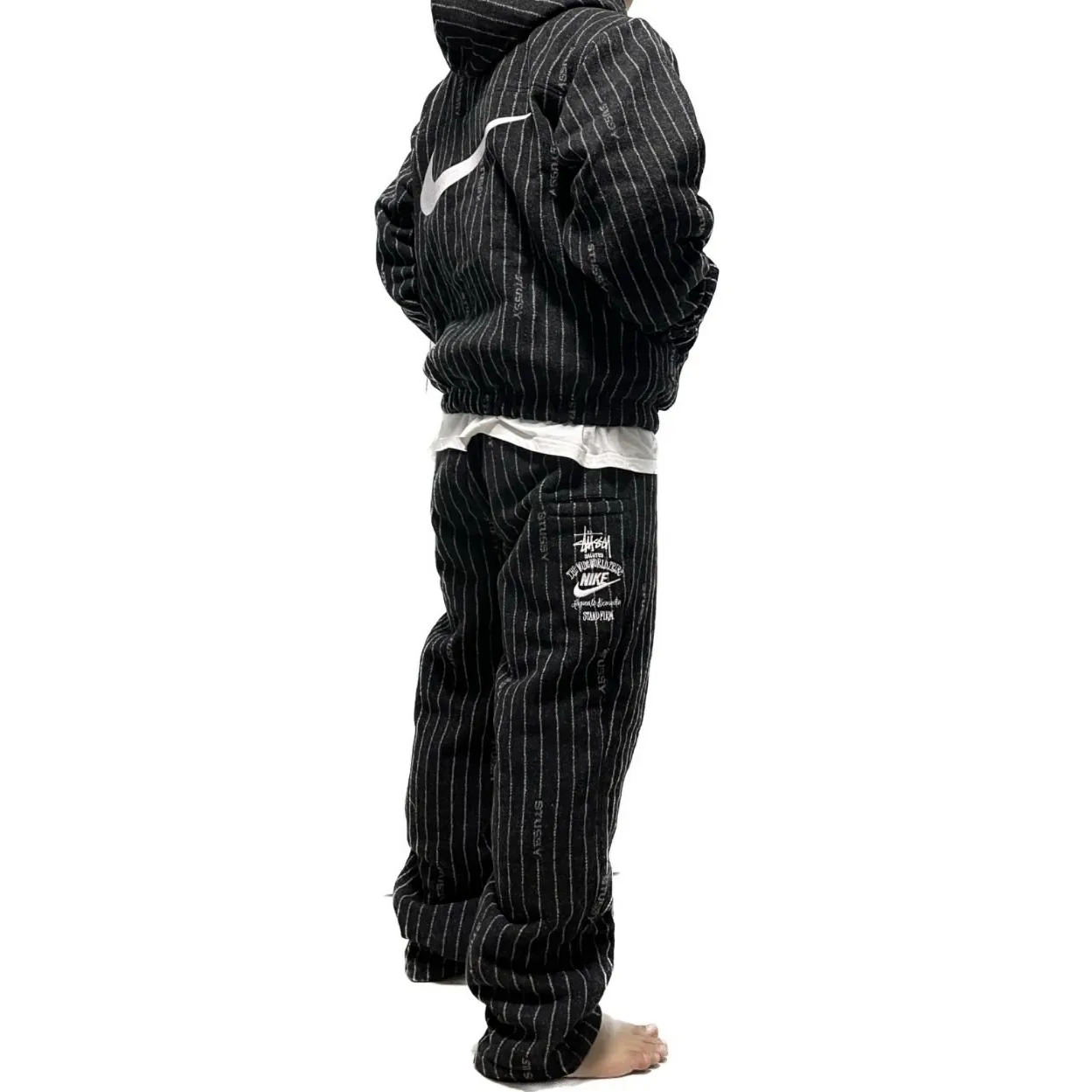 Nike x Stussy NRG Striped Wool Jacket Black (DR4023-010), Nike x Stussy NRG Striped Wool Pants Black (DR4021-010) 착용 스타일 - 4