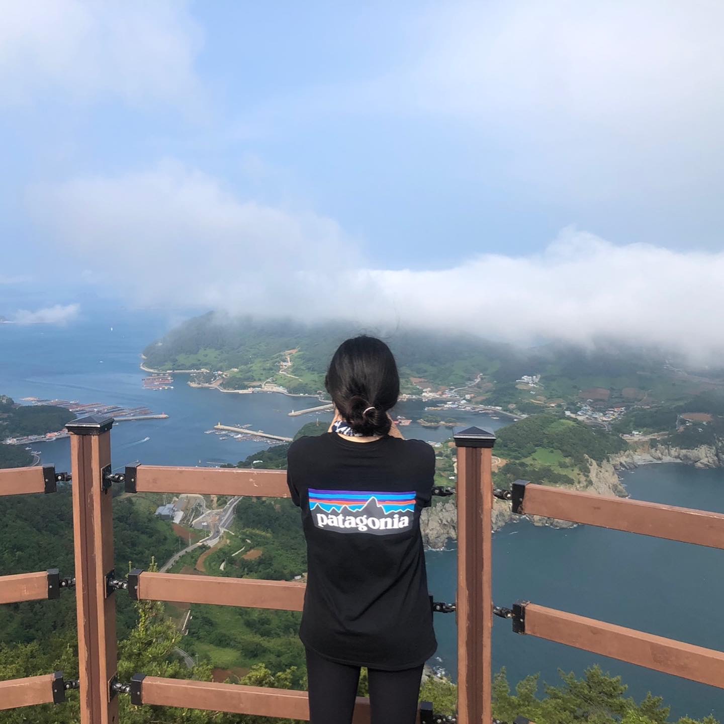 Patagonia P-6 Logo Pocket Responsibili-Tee S/S Black, Patagonia P-6 Logo Pocket Responsibili-Tee S/S White 착용 스타일