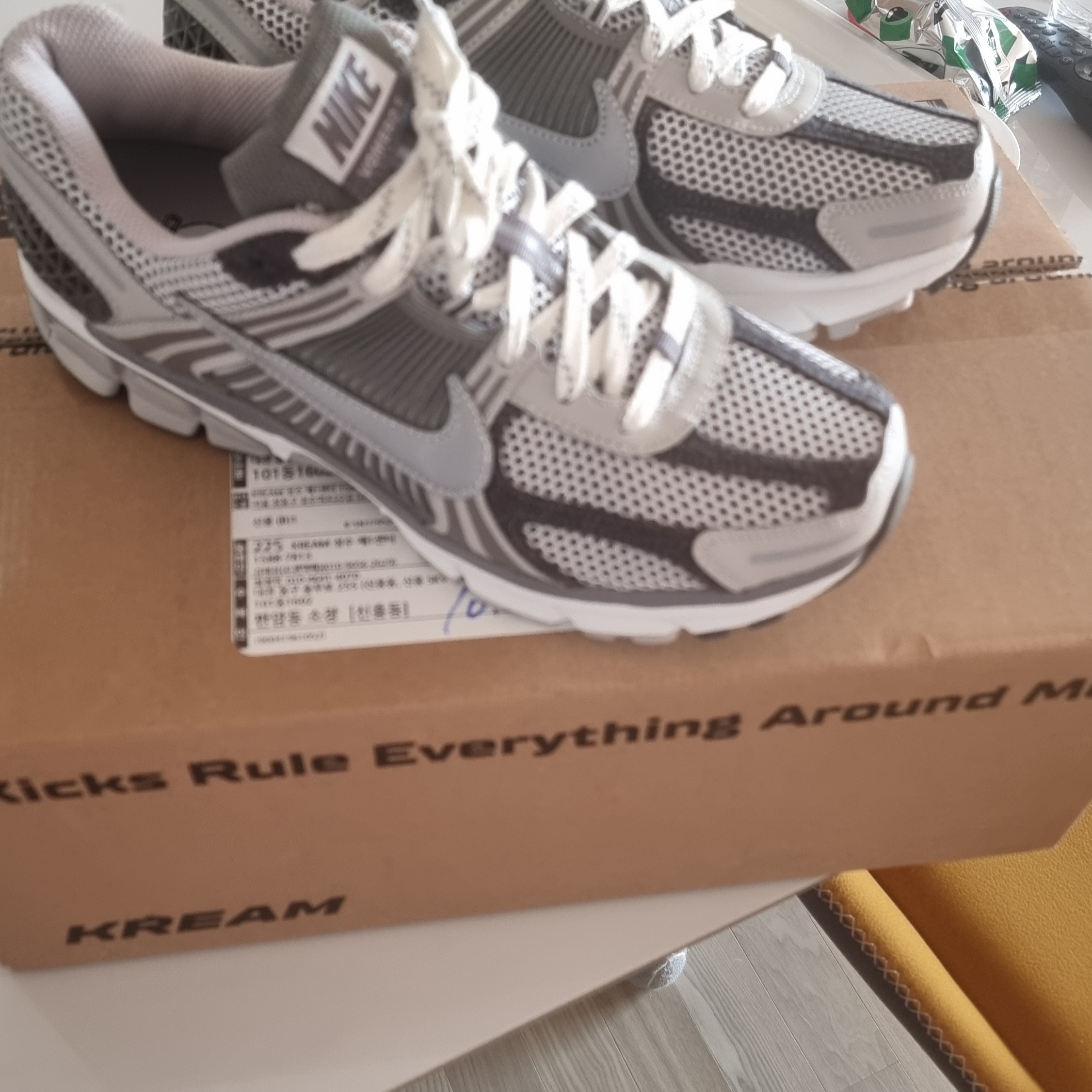 Nike Zoom Vomero 5 PRM Light Iron Ore and Flat Fewter 착용 스타일