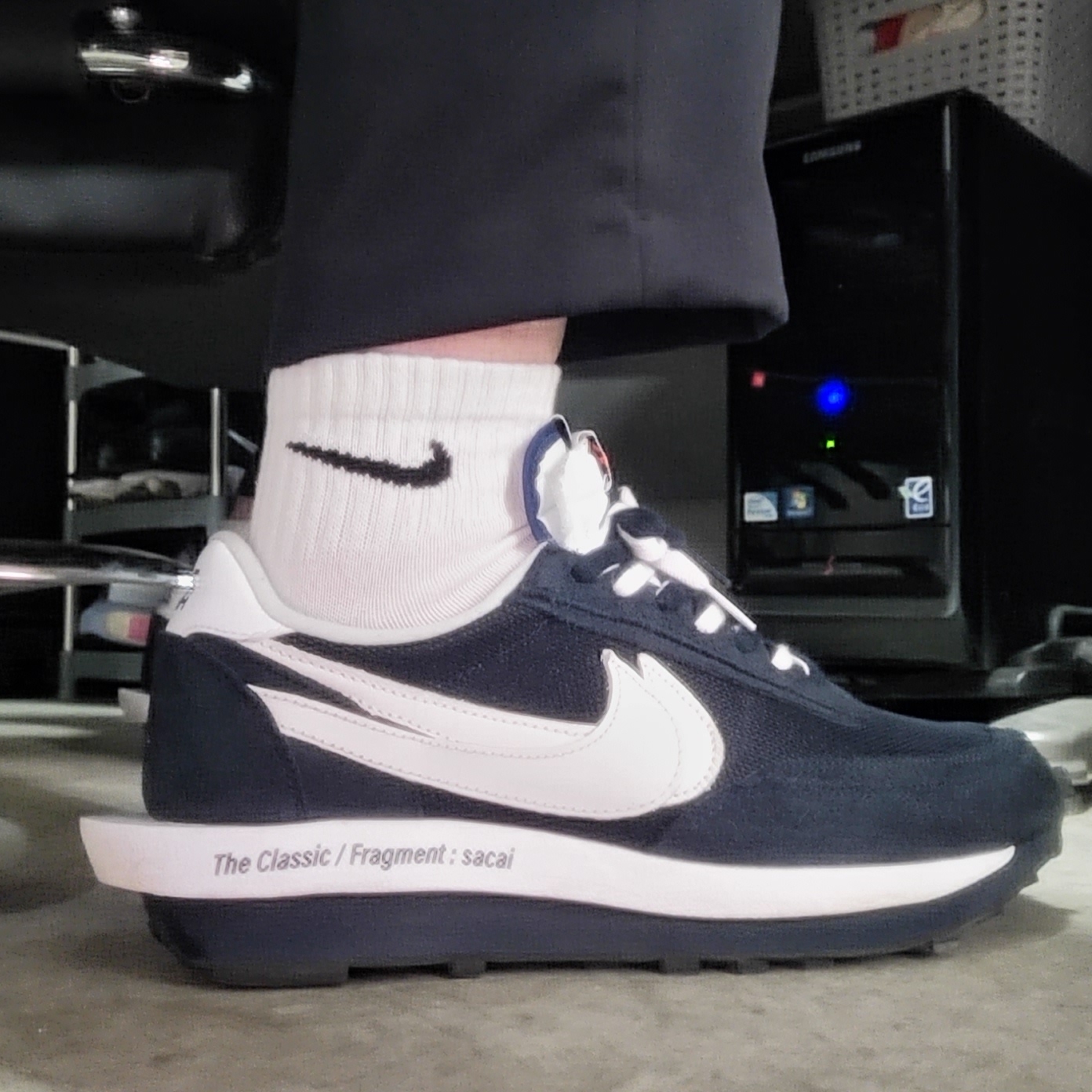 Nike x Sacai x Fragment LDWaffle Blackened Blue 착용 스타일