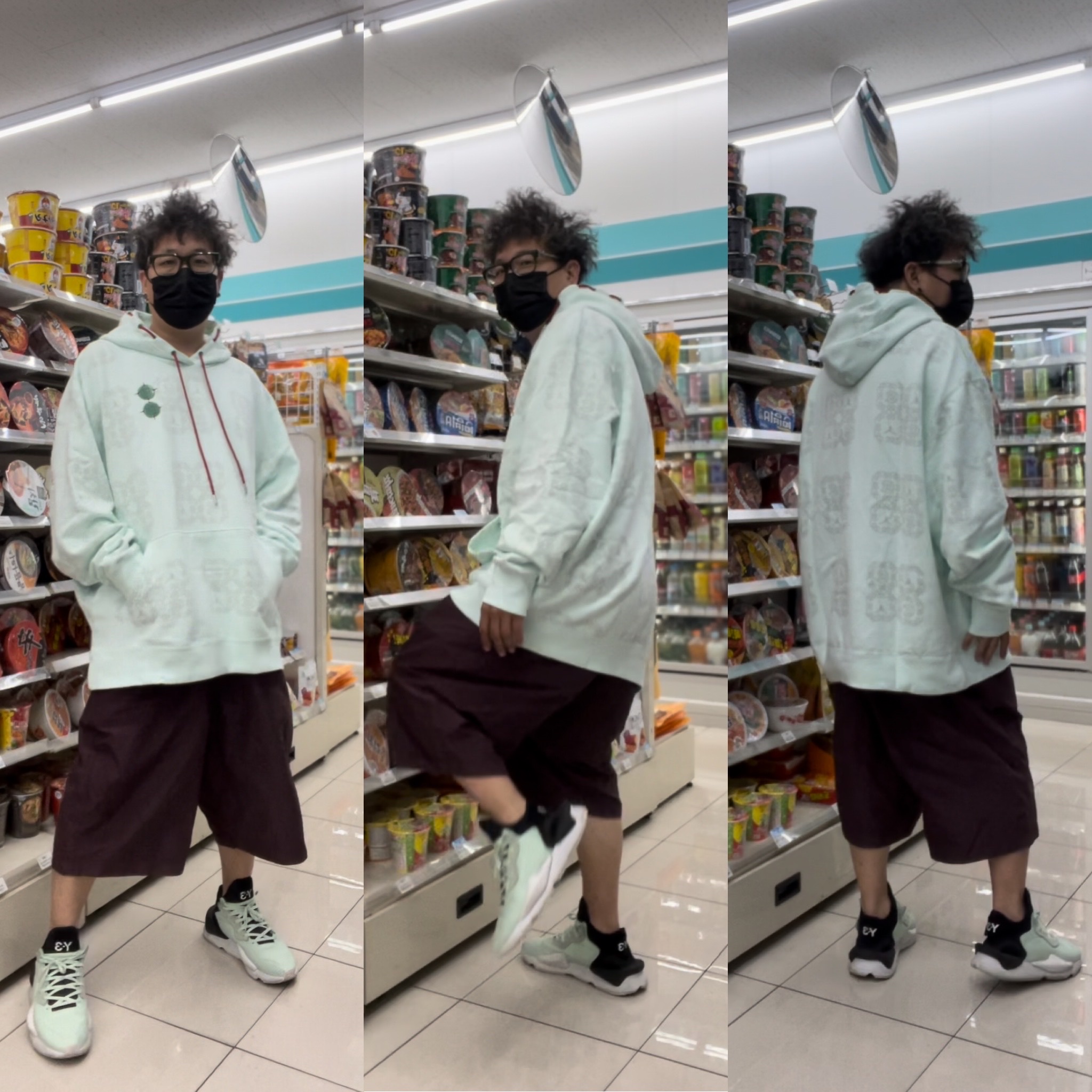 Jordan x Clot All Over Print Fleece Hoodie Barely Green - US/EU 착용 스타일 - 2