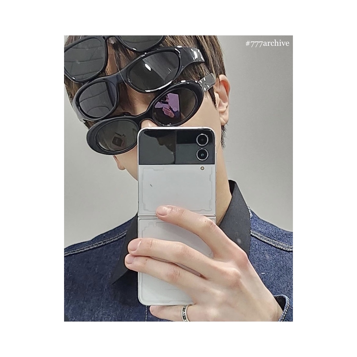 Gentle Monster x Maison Margiela MM005 White Black, Gentle Monster x Maison Margiela MM004 Black Black 착용 스타일 - 2
